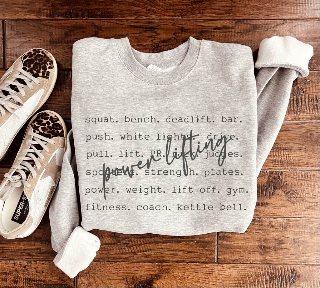 Power lifting words basic sweatshirt Sports collection, volleyball Gildan 18000 sweatshirt 