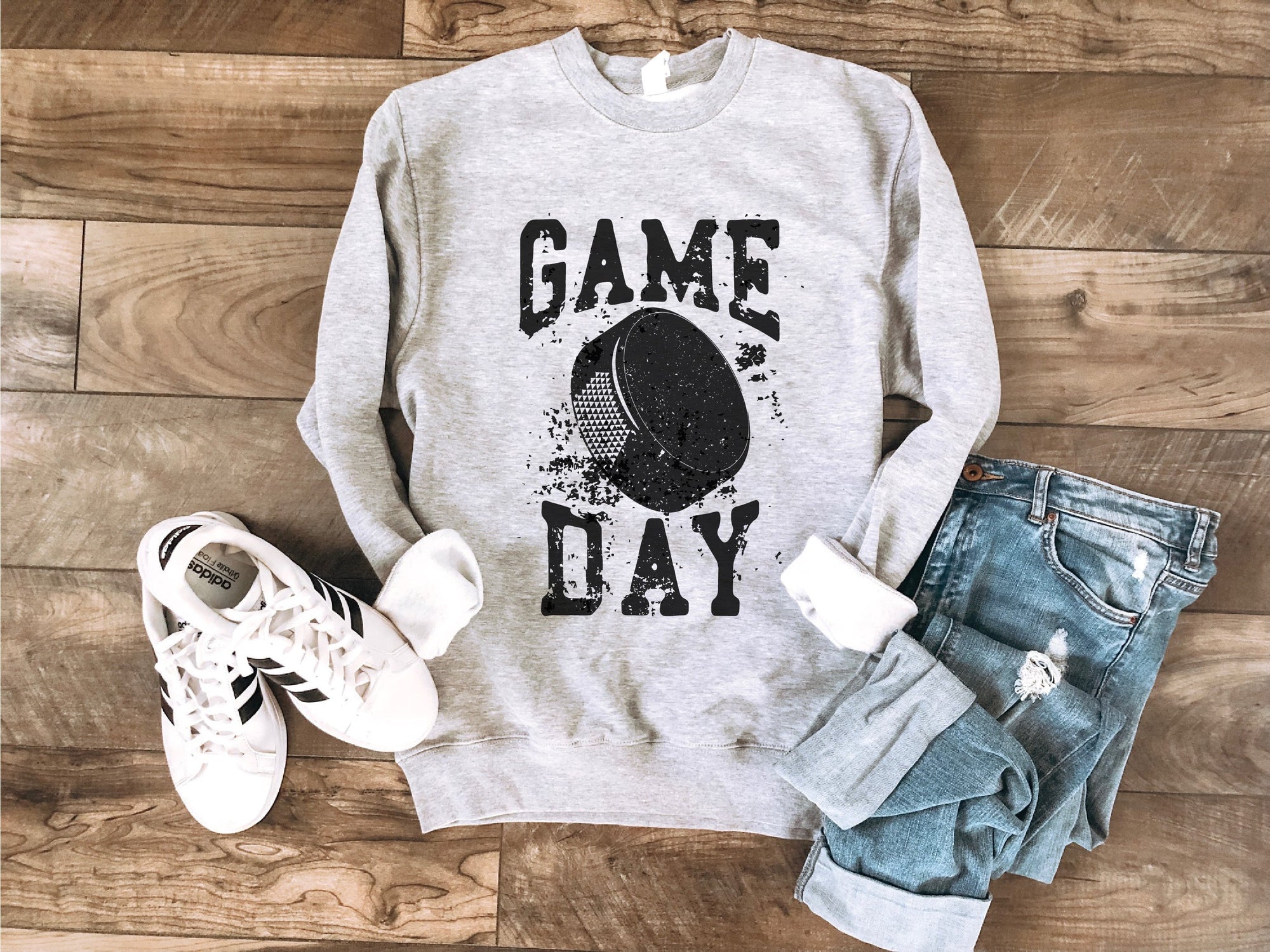 Gameday grunge hockey basic sweatshirt Basketball sweatshirt Gildan 18000 sweatshirt 