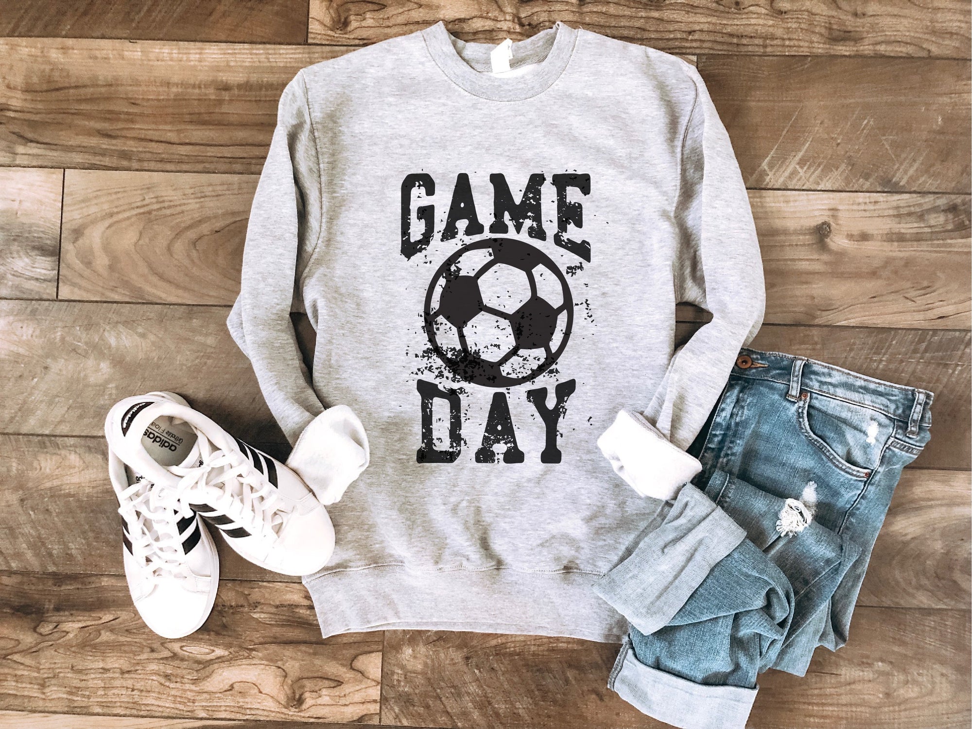 Gameday grunge soccer fleece sweatshirt Basketball sweatshirt CH fleece sweatshirt adobe Lane seven heather grey 