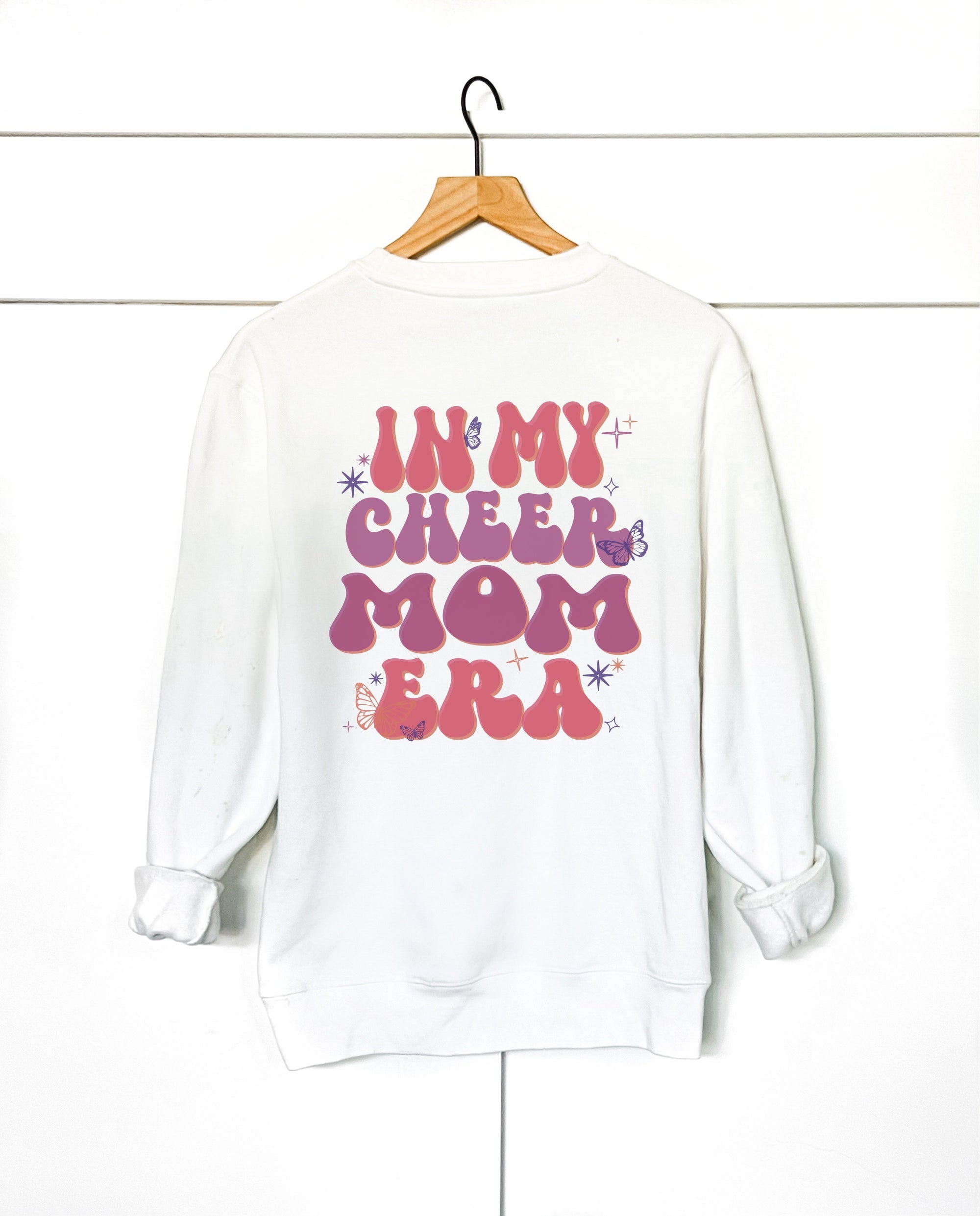 In my cheer mom era back print basic sweatshirt Mom collection Gildan 18000 sweatshirt 
