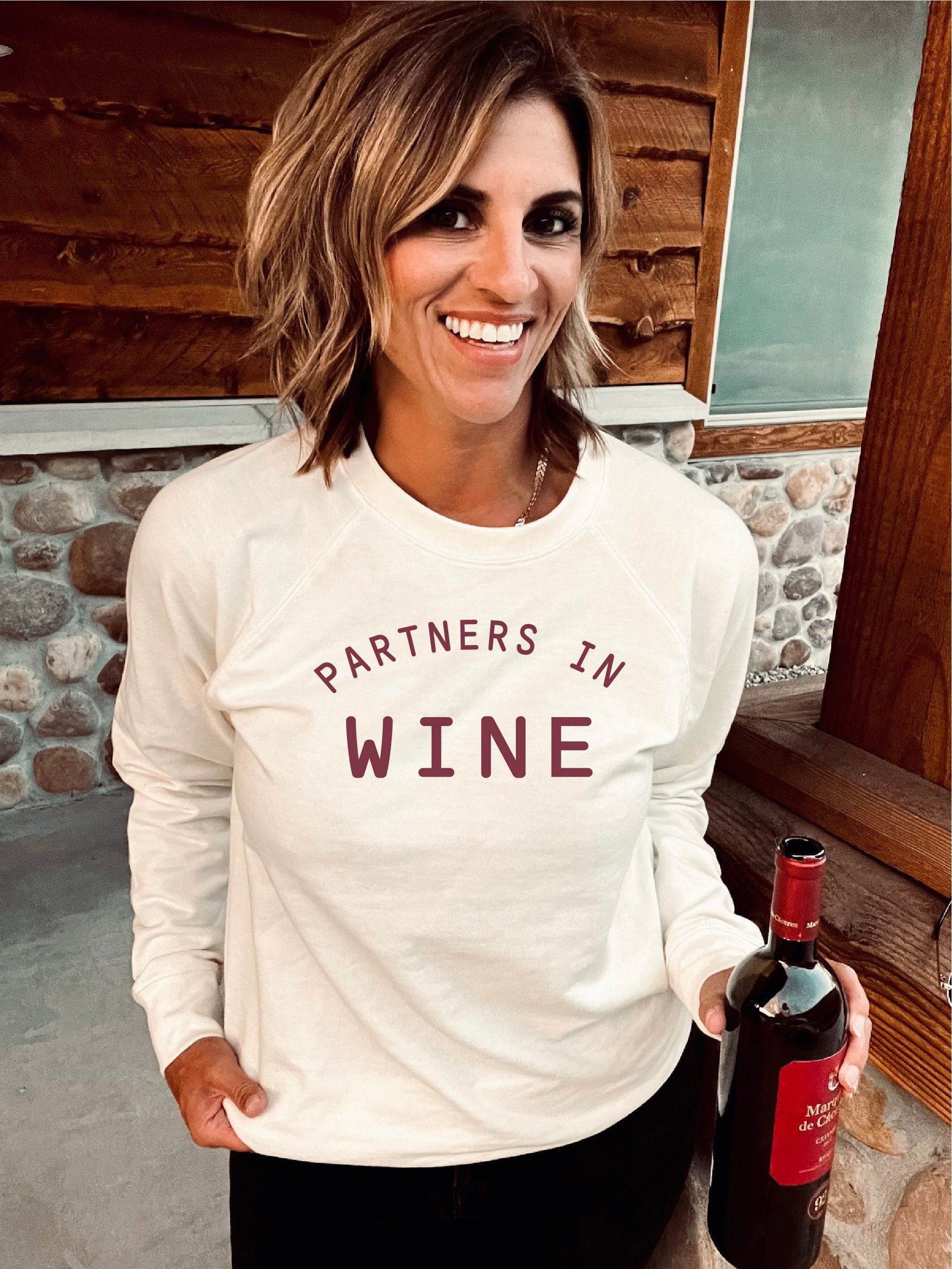 Partners in wine french terry raglan sweatshirt Fall French Terry raglan Independent trading ss1000c 