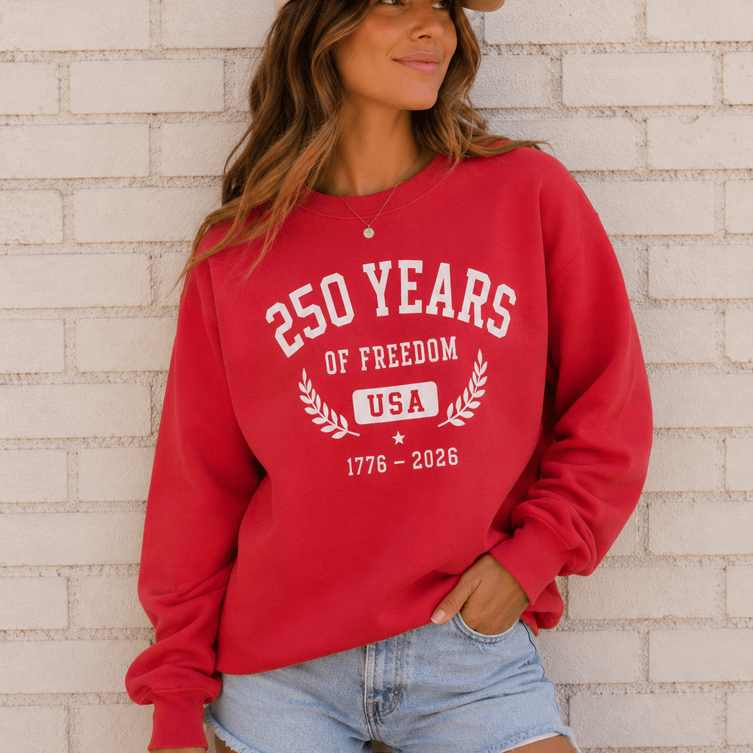 250 Years of Freedom Americana Sweatshirt Graphic Design Sweatshirt Lane Seven 