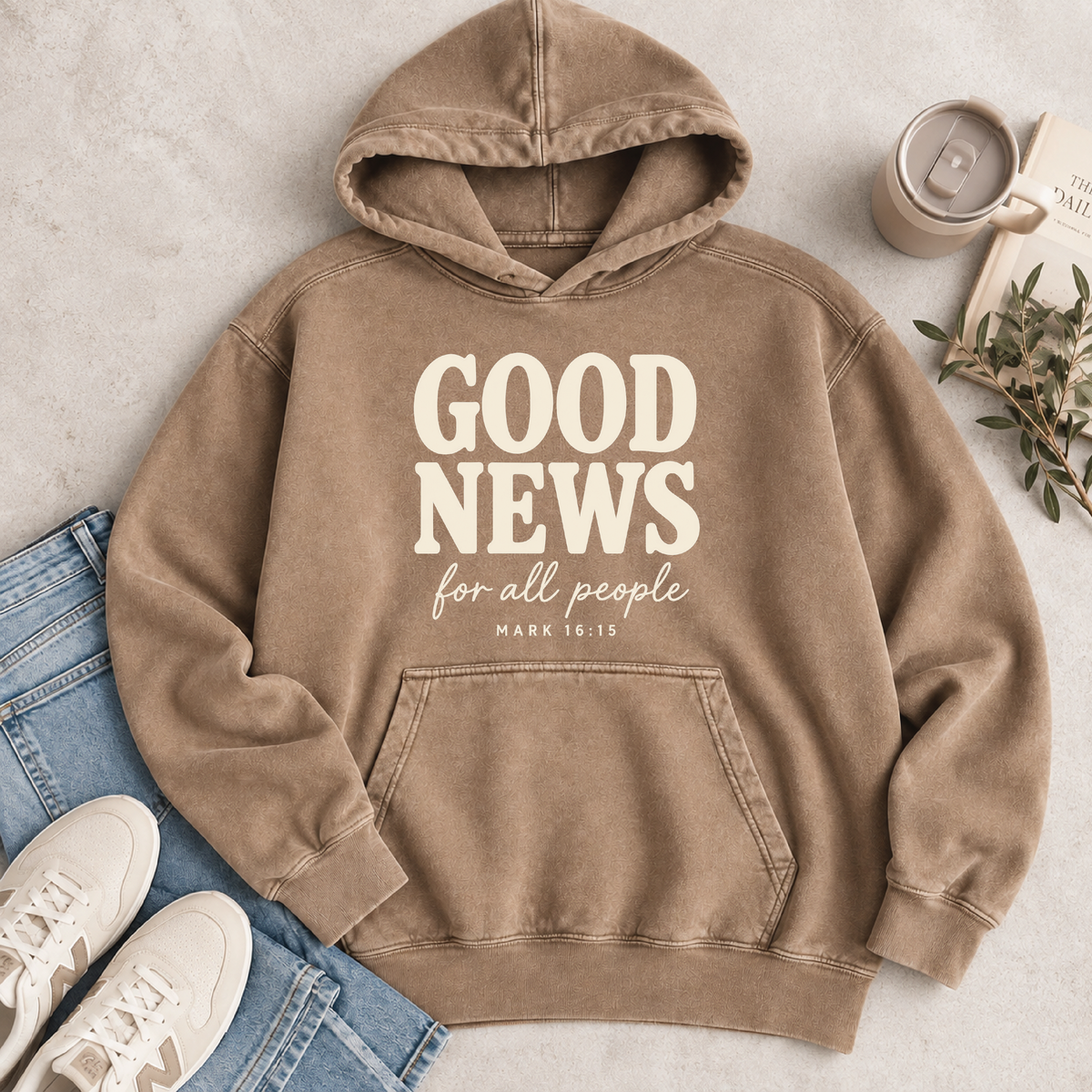 Good News For All People Vintage Wash Hoodie
