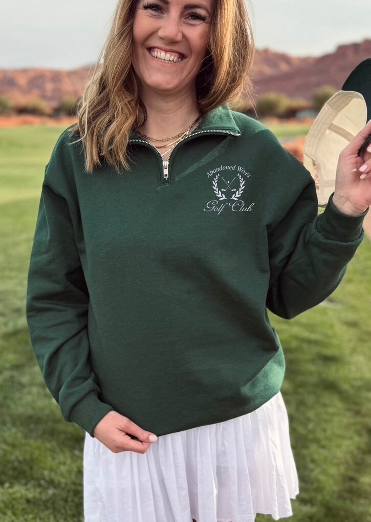 Abandoned wives golf club quarter zip sweatshirt country club Jerzees qtr zip 