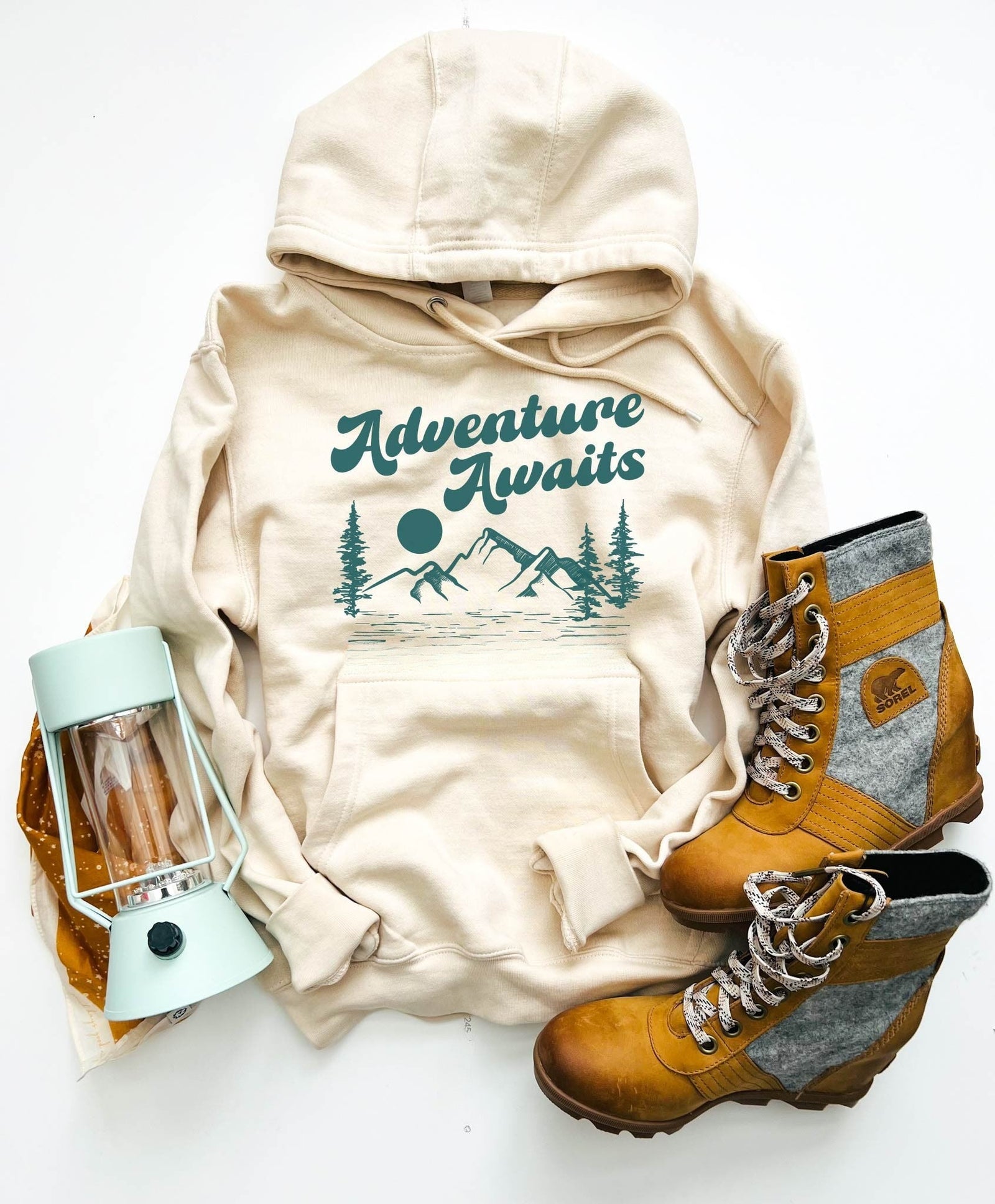 Adventure awaits fleece hoodie Adventure Lane seven heavyweight hoodie 