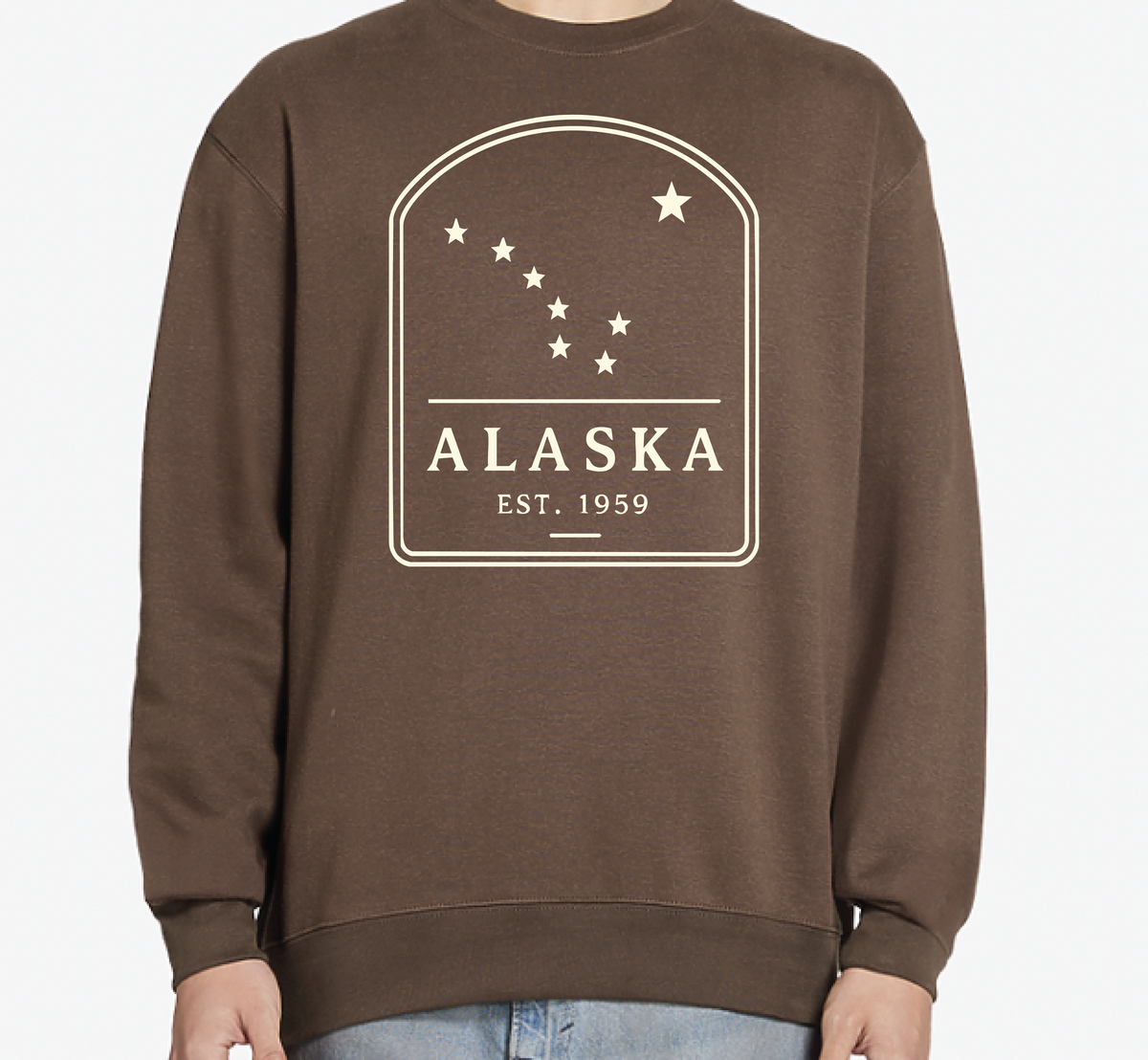 Alaska Badge Sweatshirt Graphic Design Sweatshirt Lane Seven XS 