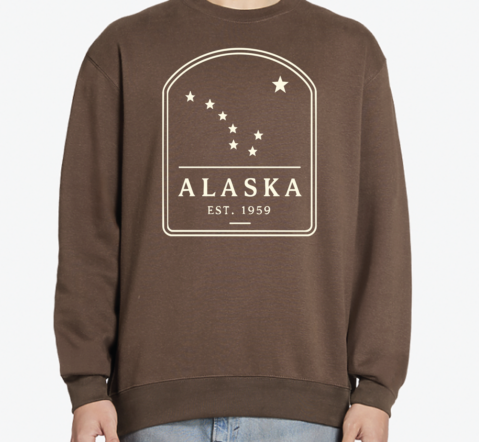 Alaska Badge Sweatshirt Graphic Design Sweatshirt Lane Seven XS 