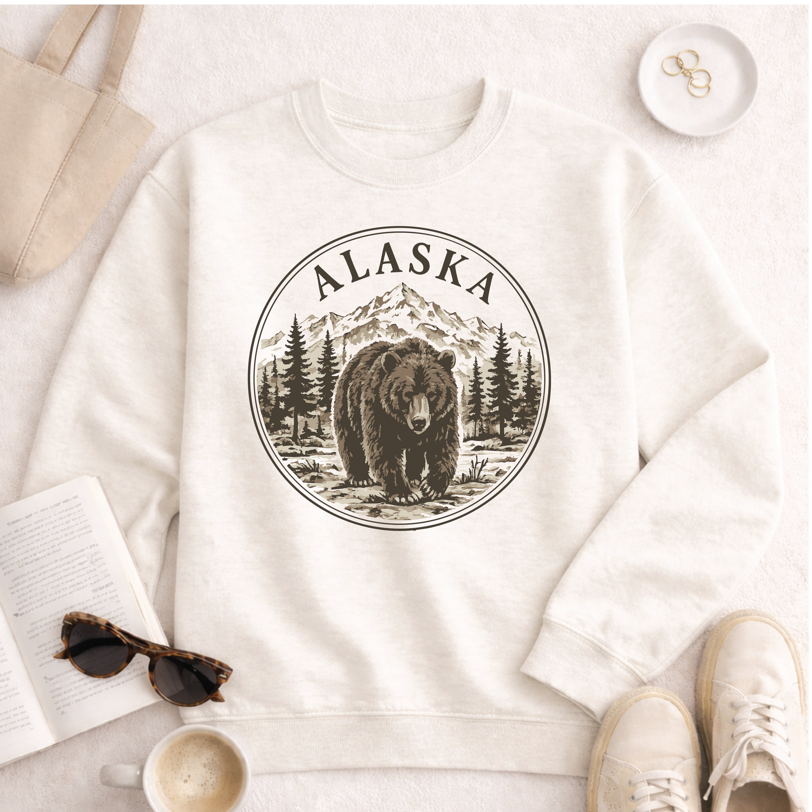 Alaskan Grizzly Sweatshirt Graphic Design Sweatshirt Lane Seven XS 
