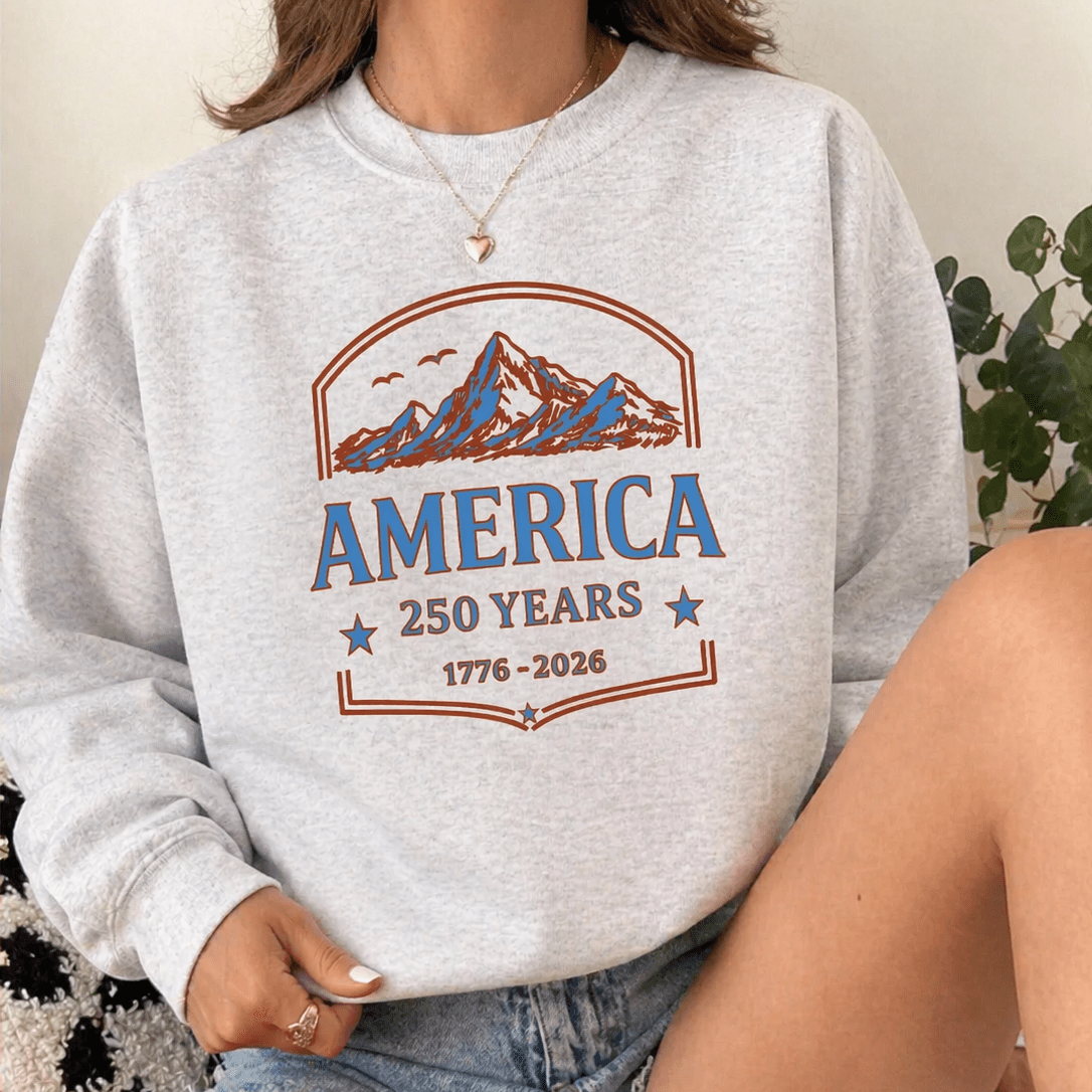 America 250th Sweatshirt Graphic Design Sweatshirt Lane Seven 