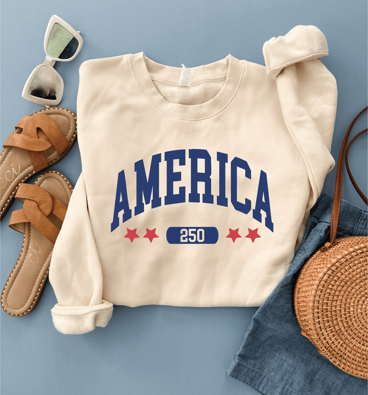 America stars 250 years sweatshirt patriotic Lane seven 