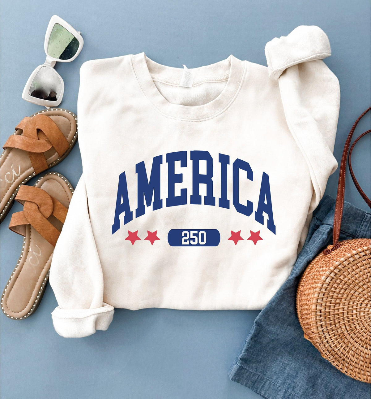 America stars 250 years sweatshirt patriotic Lane seven XS White 