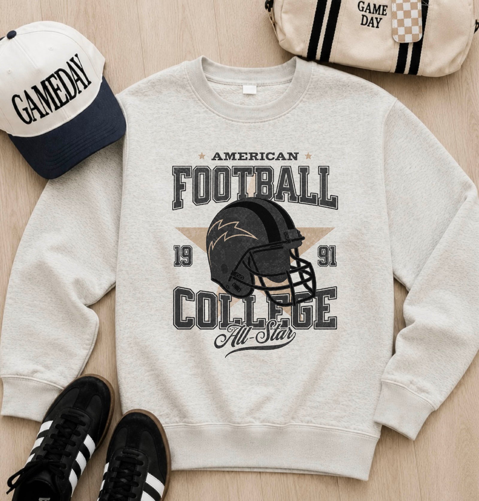 American football all star fleece sweatshirt football Lane seven 