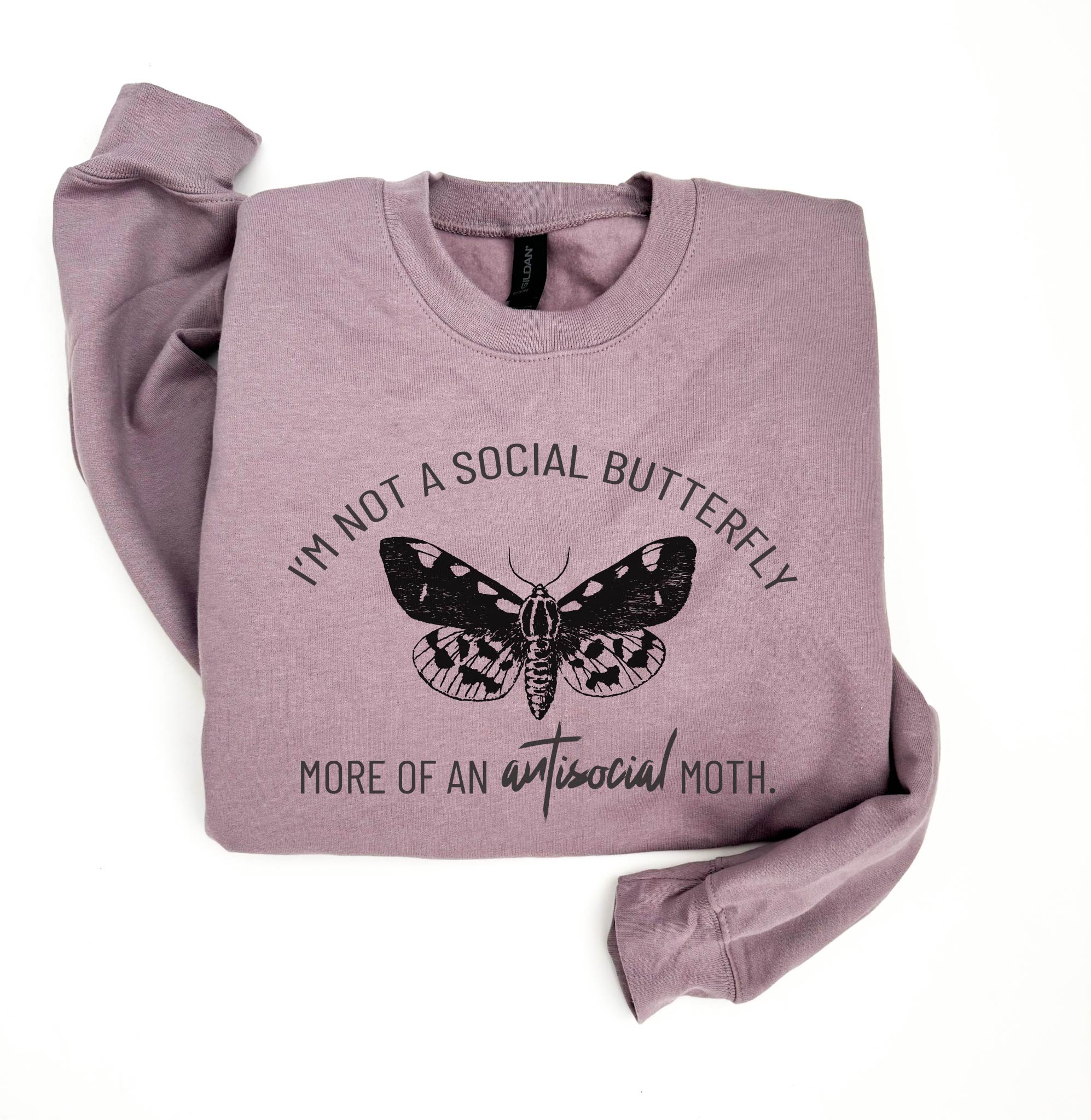 Antisocial moth softstyle sweatshirt Spring Gildan SF000 