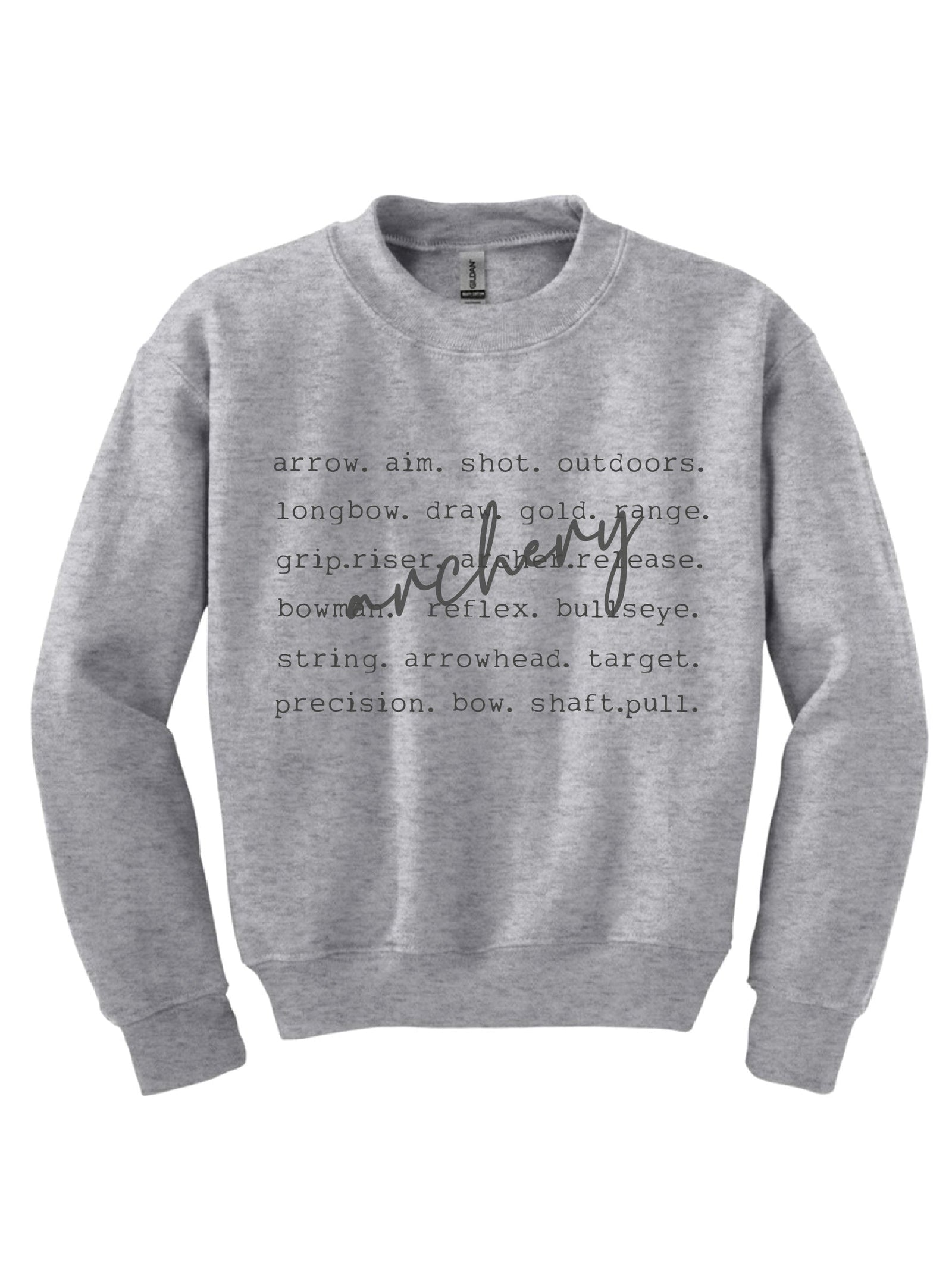 Archery words youth sweatshirt words Gildan 18000B youth fleece 