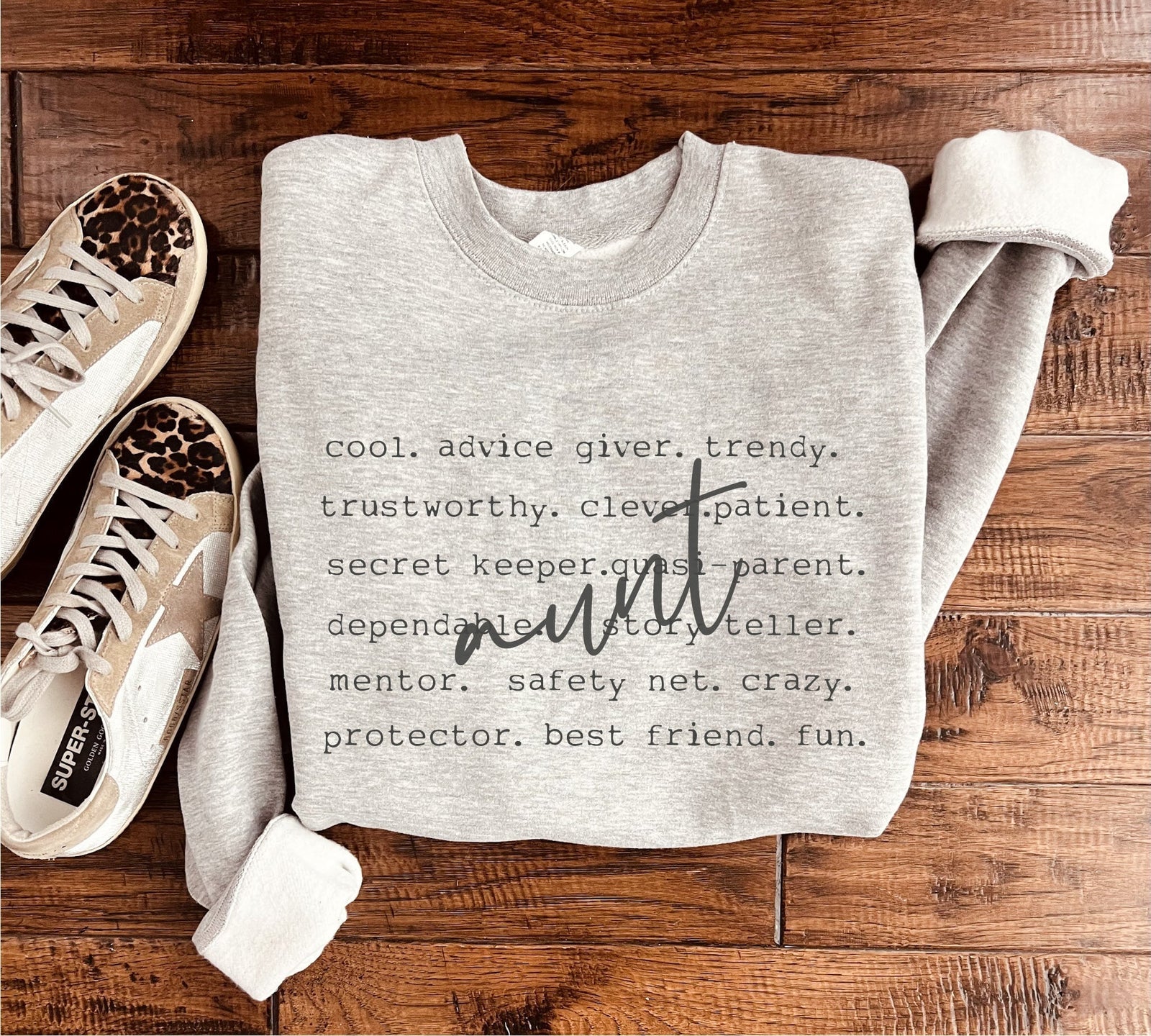 Aunt words sweatshirt words Gildan 18000 sweatshirt 