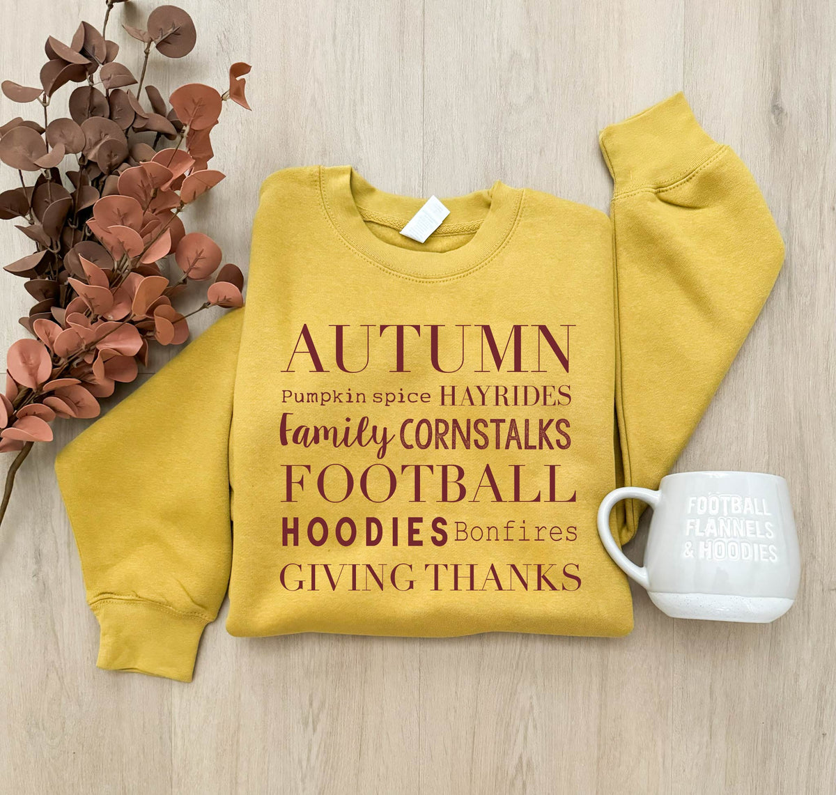 Autumn sweatshirt Thanksgiving Lane seven antique gold 