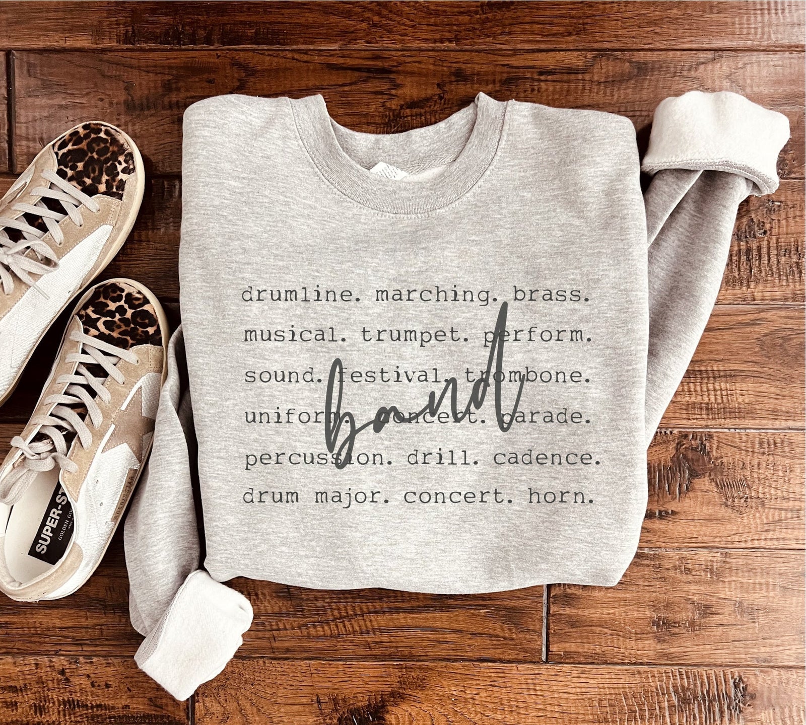 Band words sweatshirt Words Gildan 18000 sweatshirt 