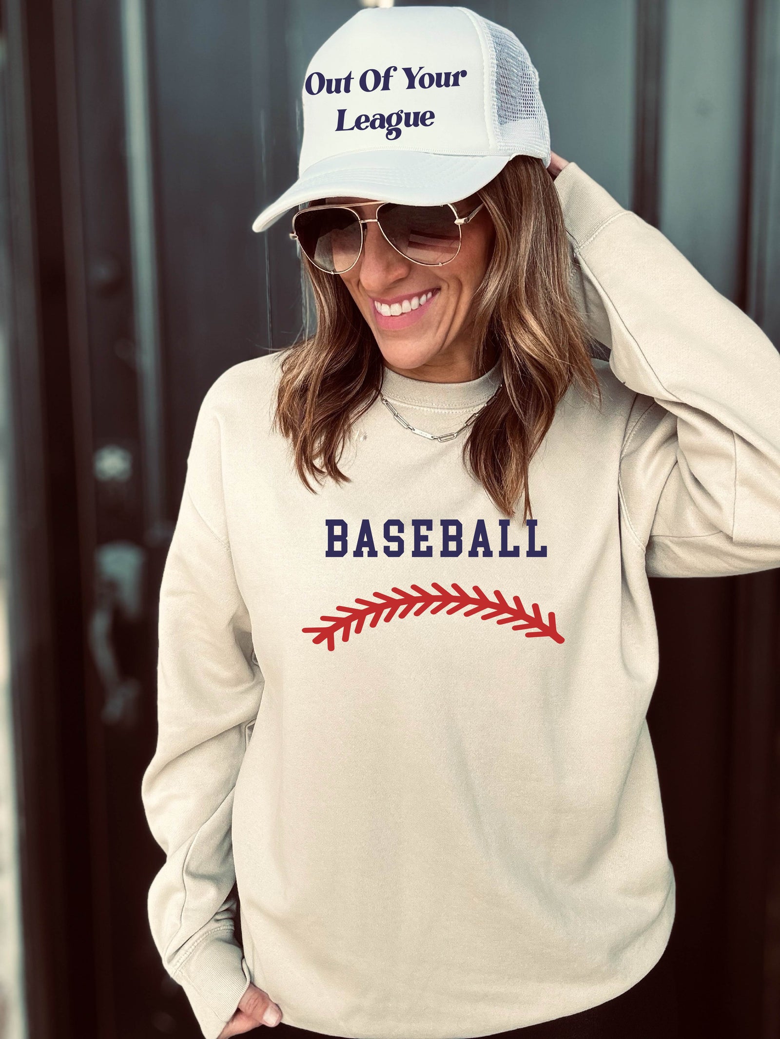 Baseball Stitch basic sweatshirt baseball Gildan 18000 sweatshirt 