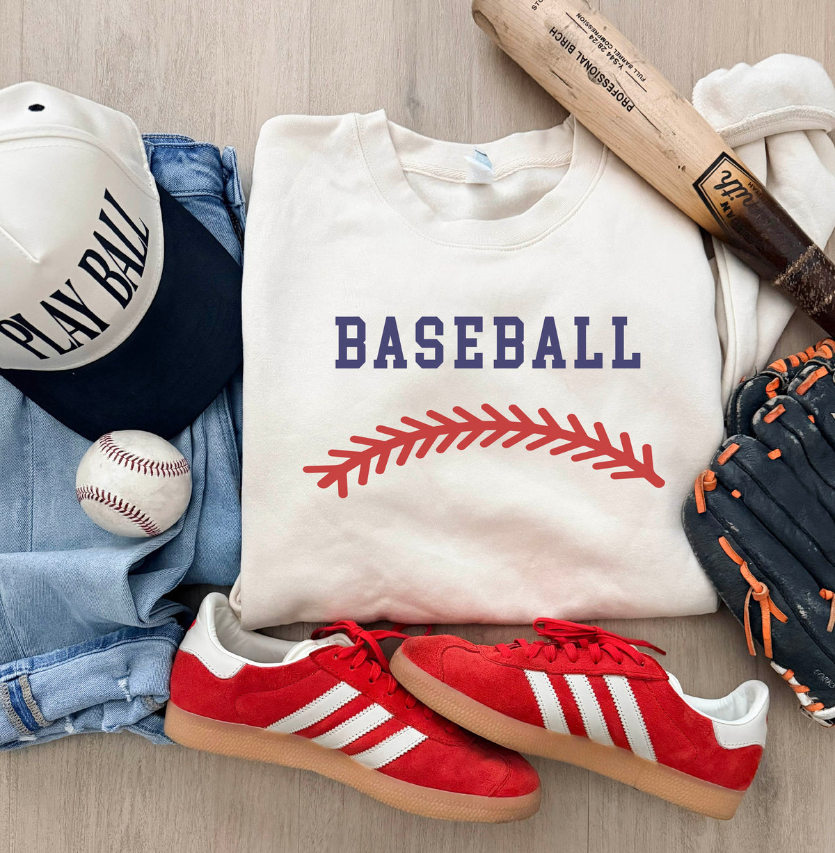 Baseball Stitch basic sweatshirt baseball Lane Seven 