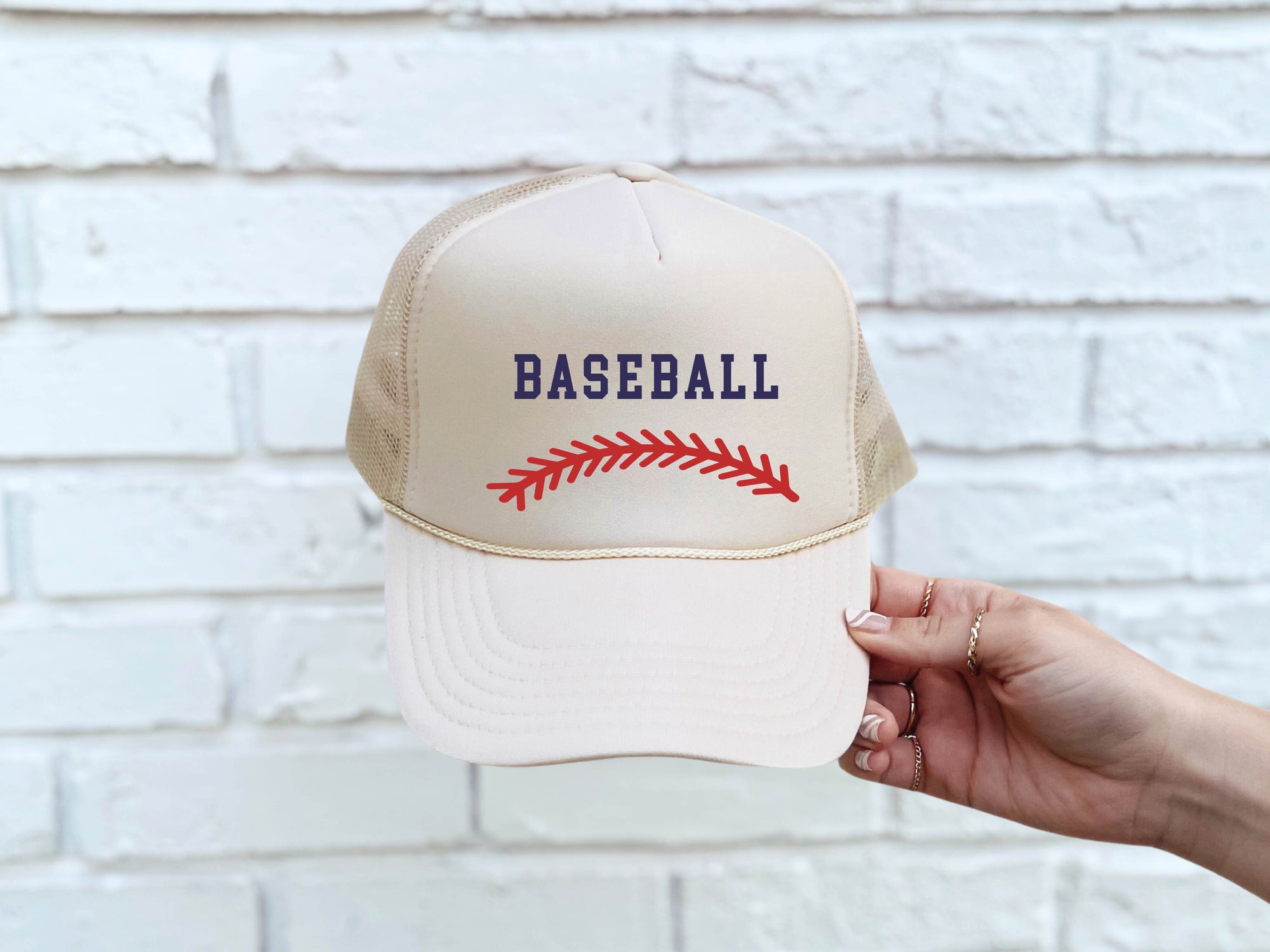 Baseball stitch foam trucker hat baseball Buck wholesale foam trucker 