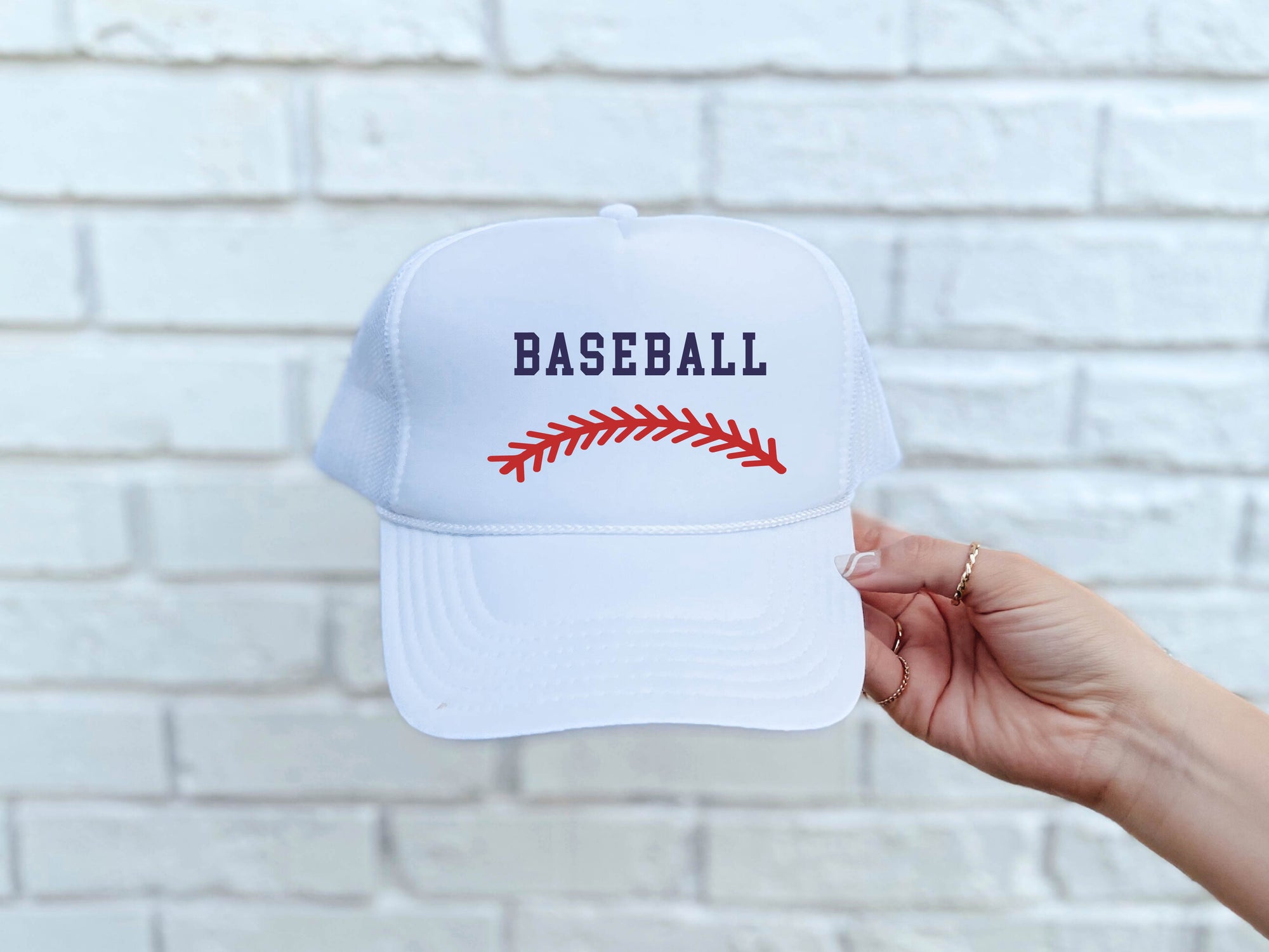 Baseball stitch foam trucker hat baseball Buck wholesale foam trucker 