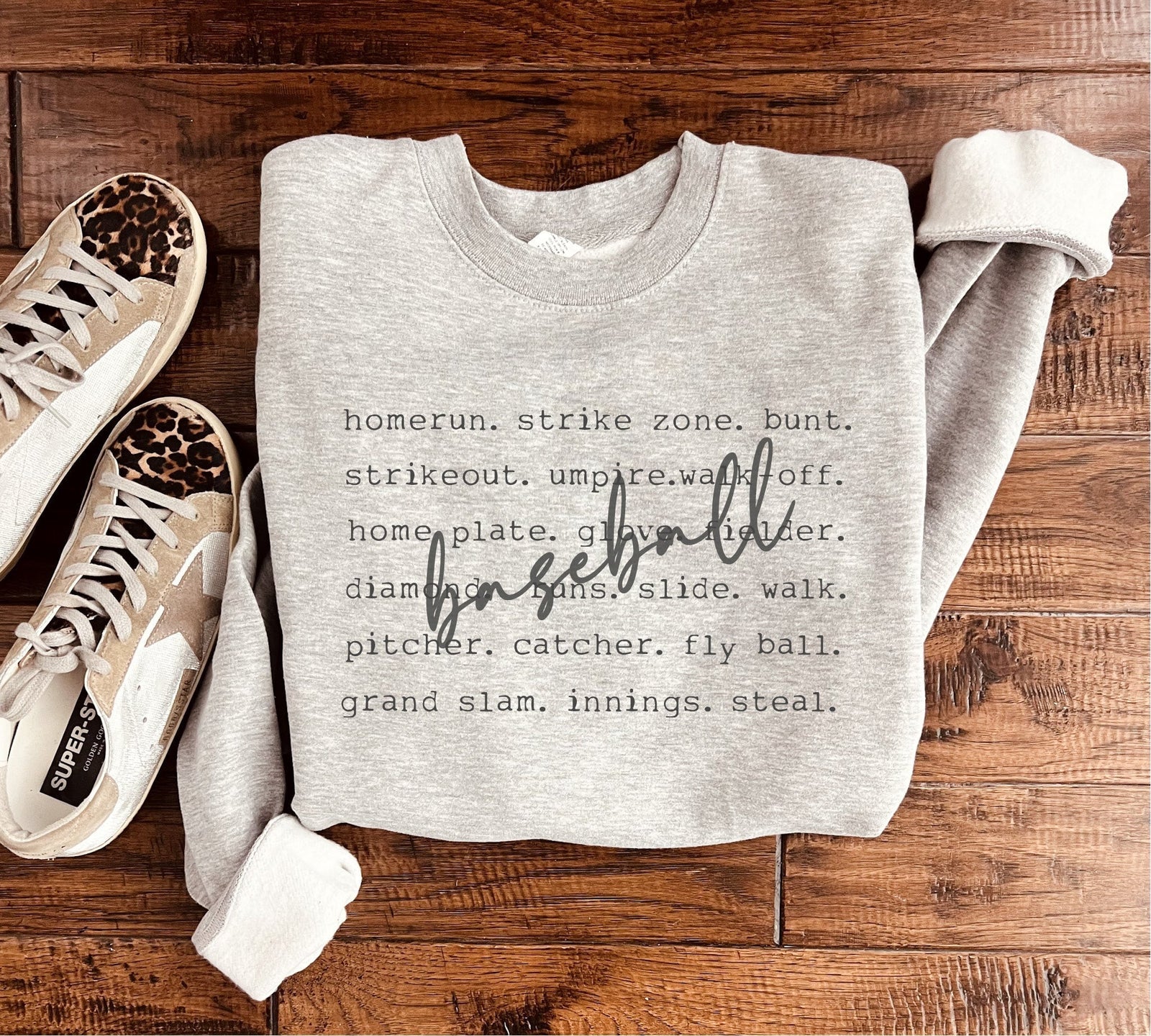 Baseball words sweatshirt words Gildan 18000 sweatshirt 