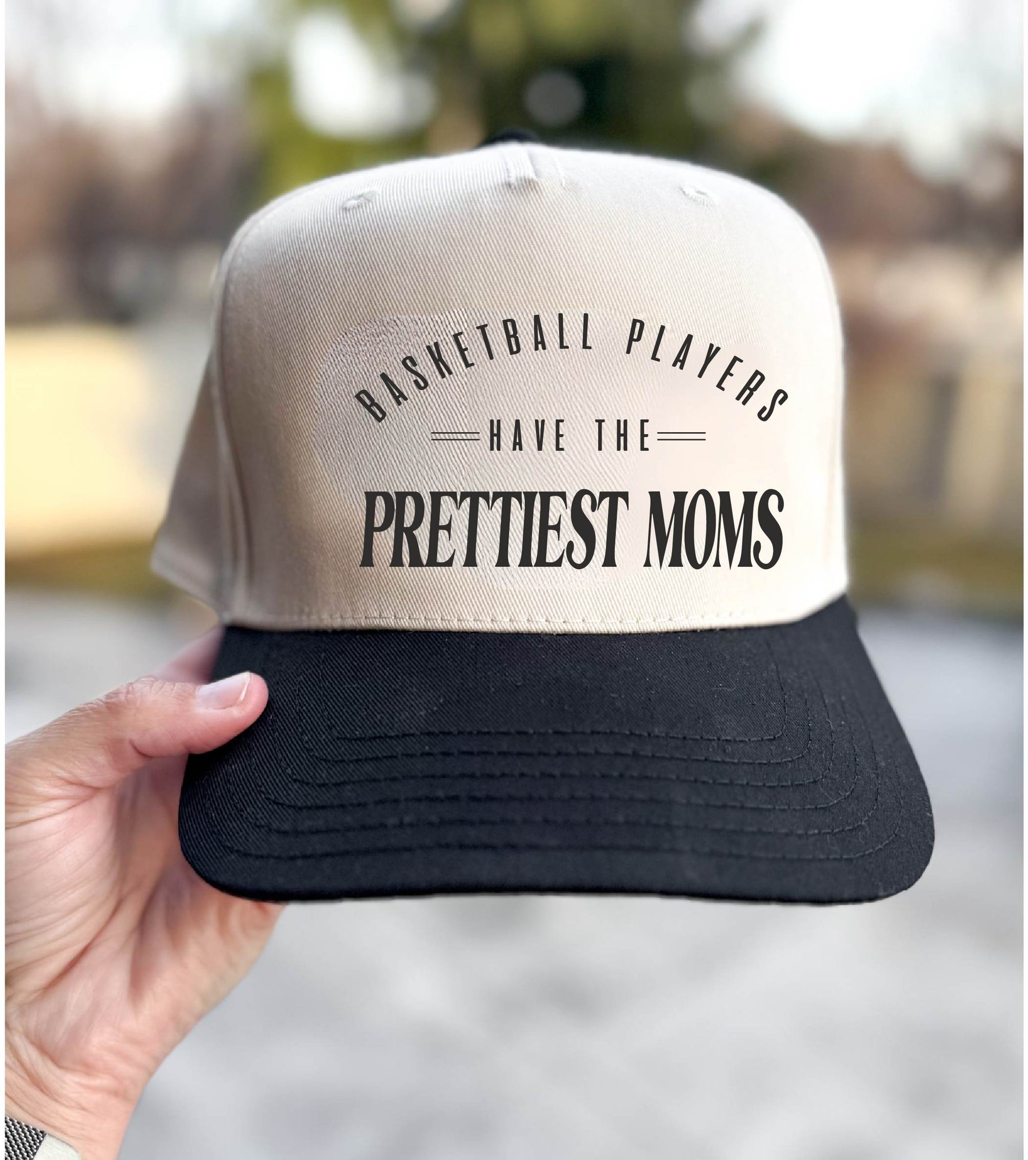 Basketball players have the prettiest moms two toned ball cap basketball Otto 5 panel ball cap 