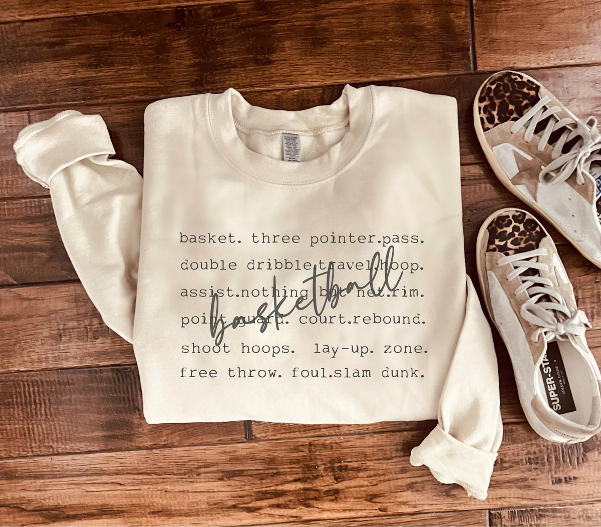 Basketball words sweatshirt words Gildan 18000 sweatshirt 