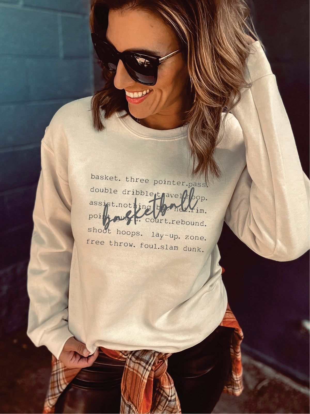 Basketball words sweatshirt words Gildan 18000 sweatshirt 