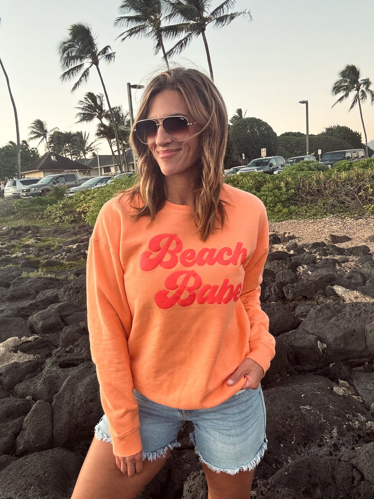 Beach babe fleece sweatshirt 