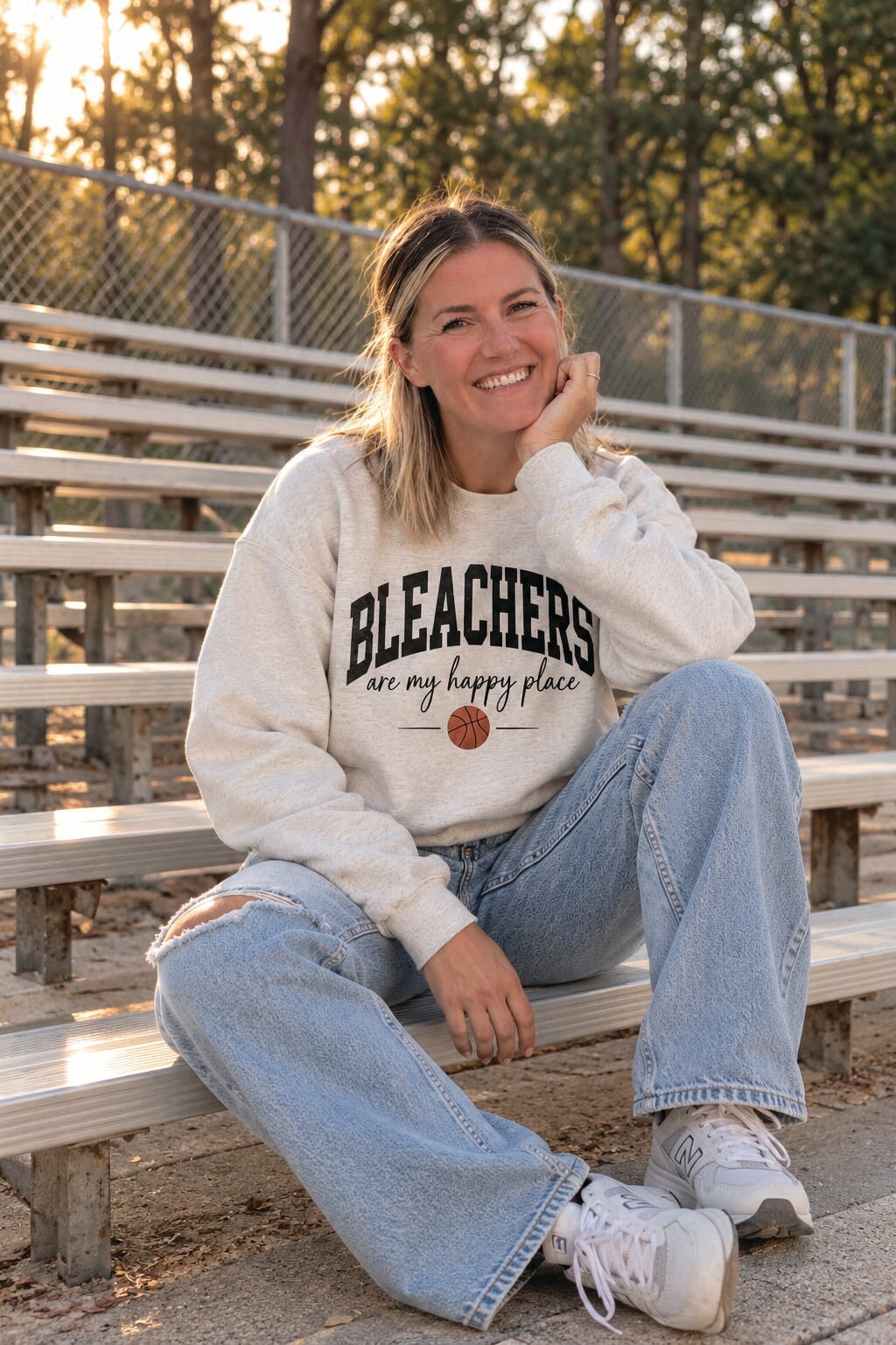 Bleachers Are My Happy Place Sweatshirt Sports collection Gildan 