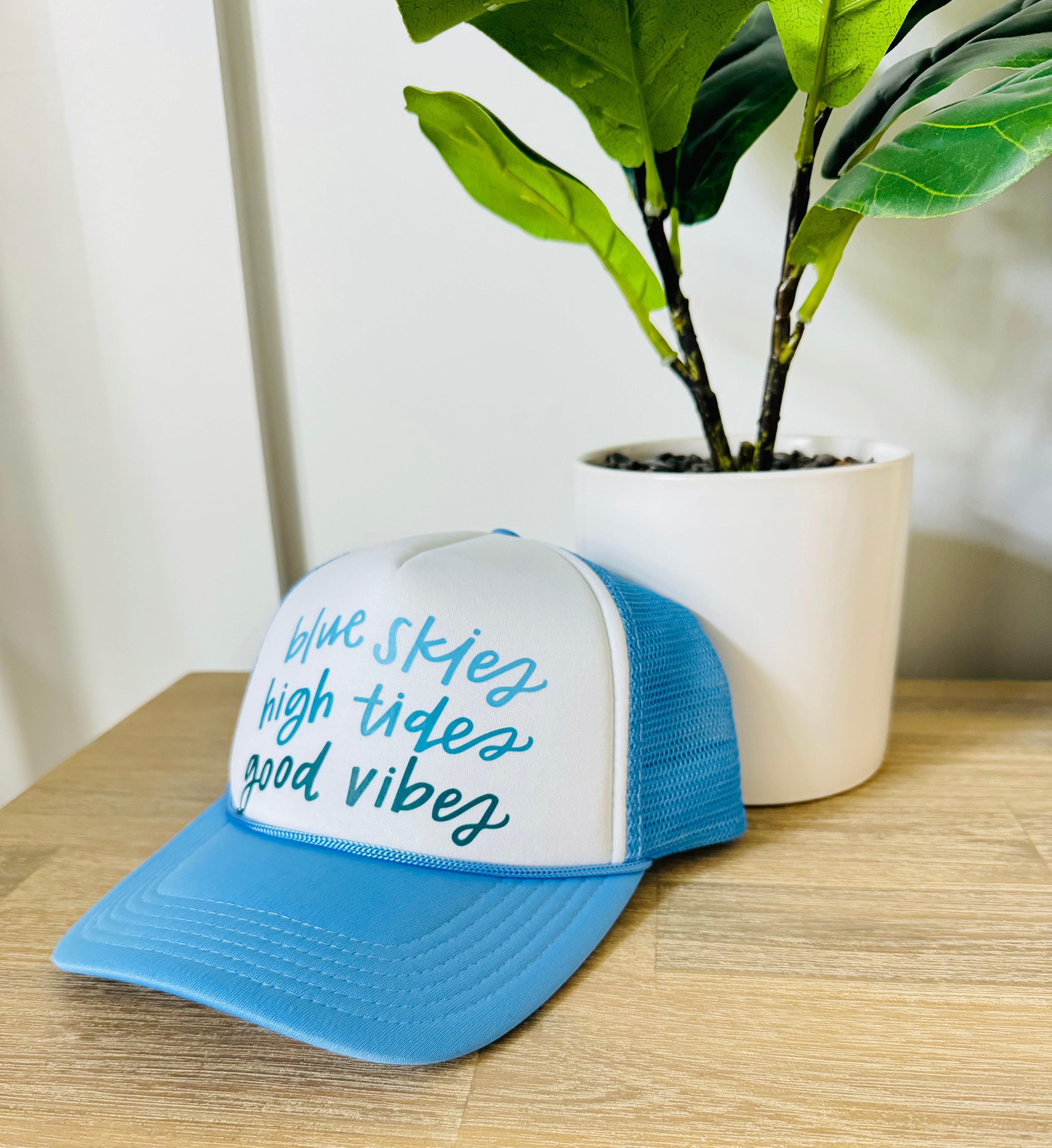 Blue skies high tides foam trucker hat Costa Threads
