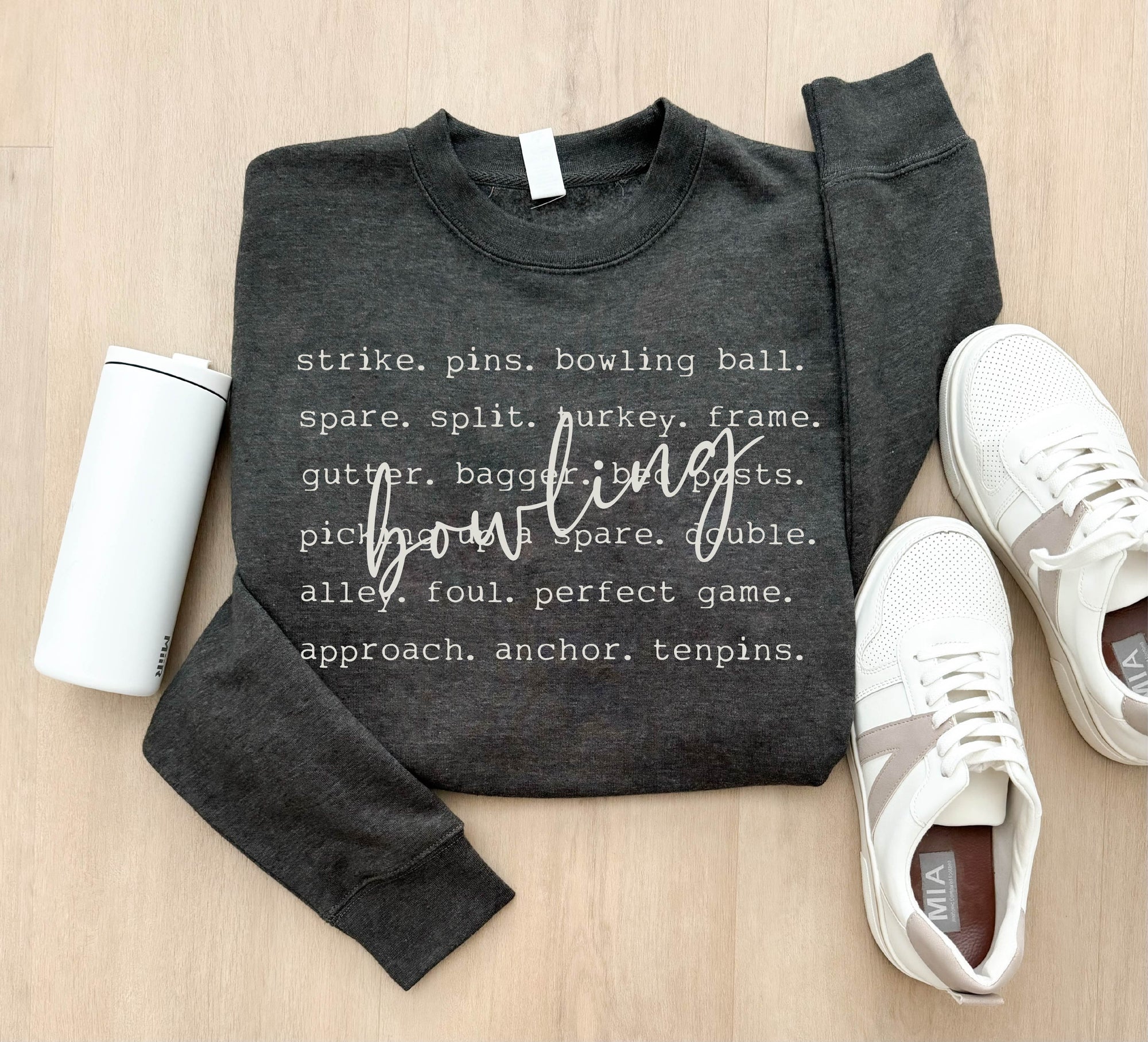 Bowling words basic sweatshirt words Gildan 18000 sweatshirt 