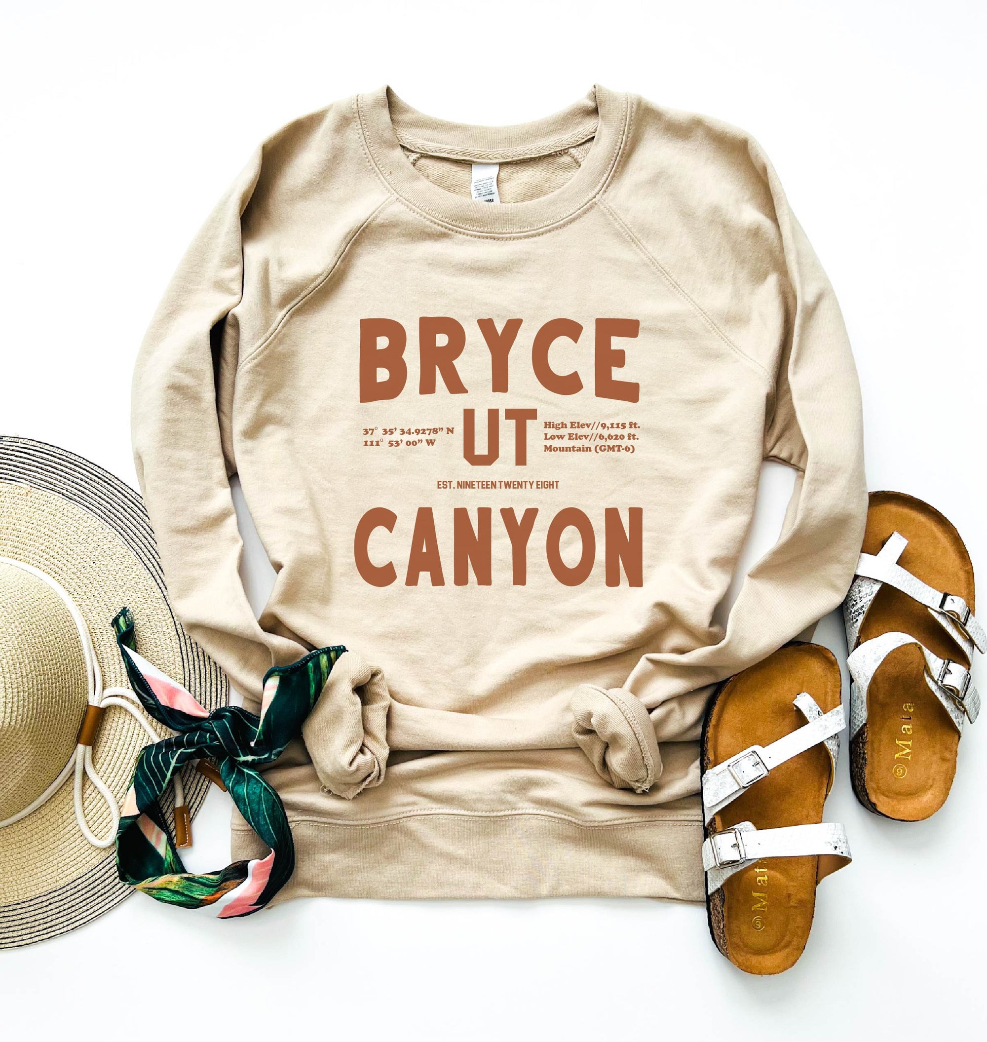 Bryce Canyon longitude fleece sweatshirt National park collection Tultex fleece 340 sand 