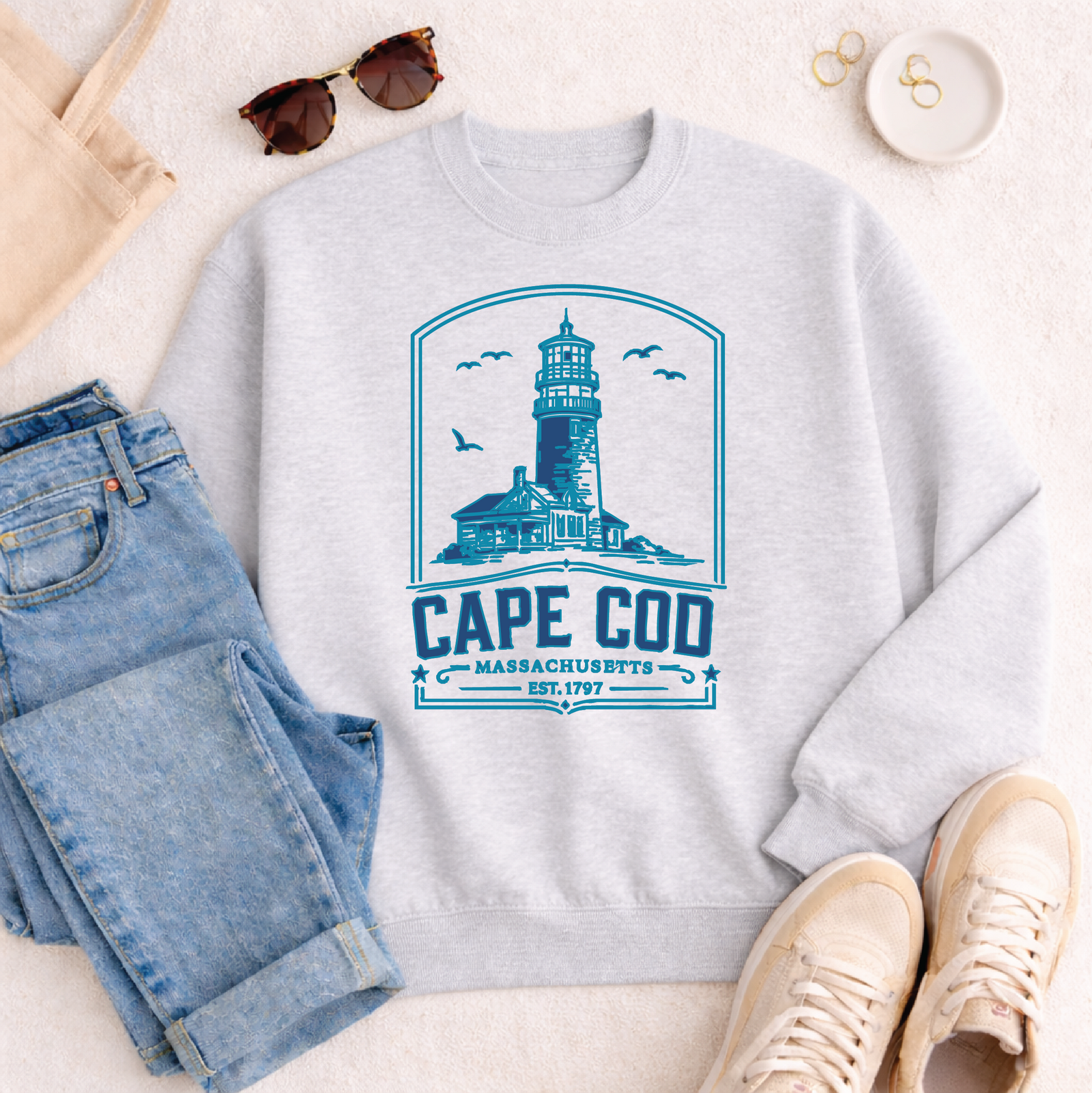 Cape Cod Sweatshirt Graphic Design Sweatshirt Lane Seven 