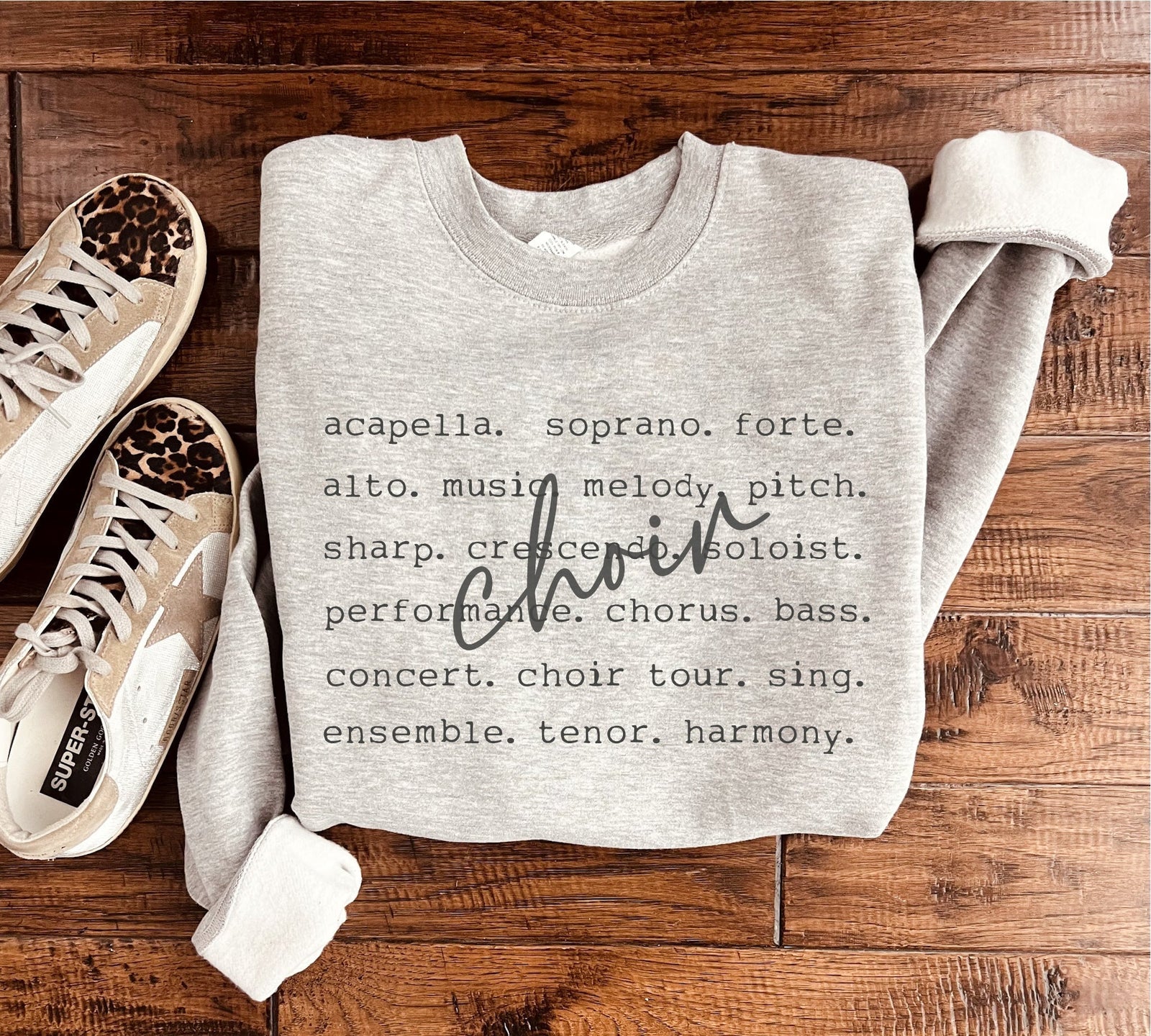 Choir words sweatshirt Words Gildan 18000 sweatshirt XS Athletic heather grey 