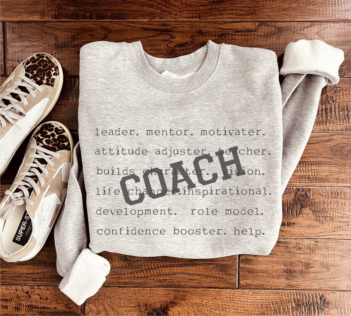 Coach words sweatshirt Words Gildan 18000 sweatshirt XS Athletic heather grey 