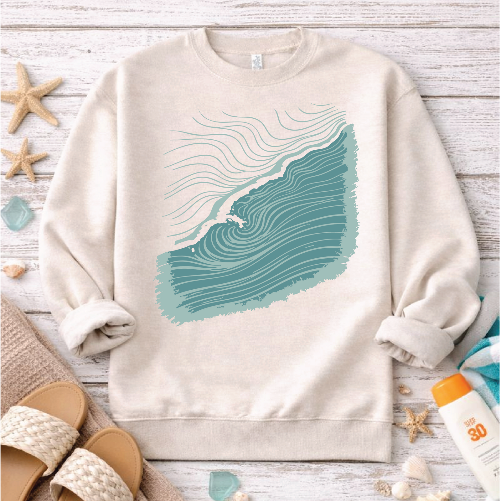 Coastline Sweatshirt Graphic Design Sweatshirt Lane Seven 