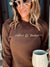 Coffee and books fleece sweatshirt Book club Lane seven premium fleece crew chestnut 