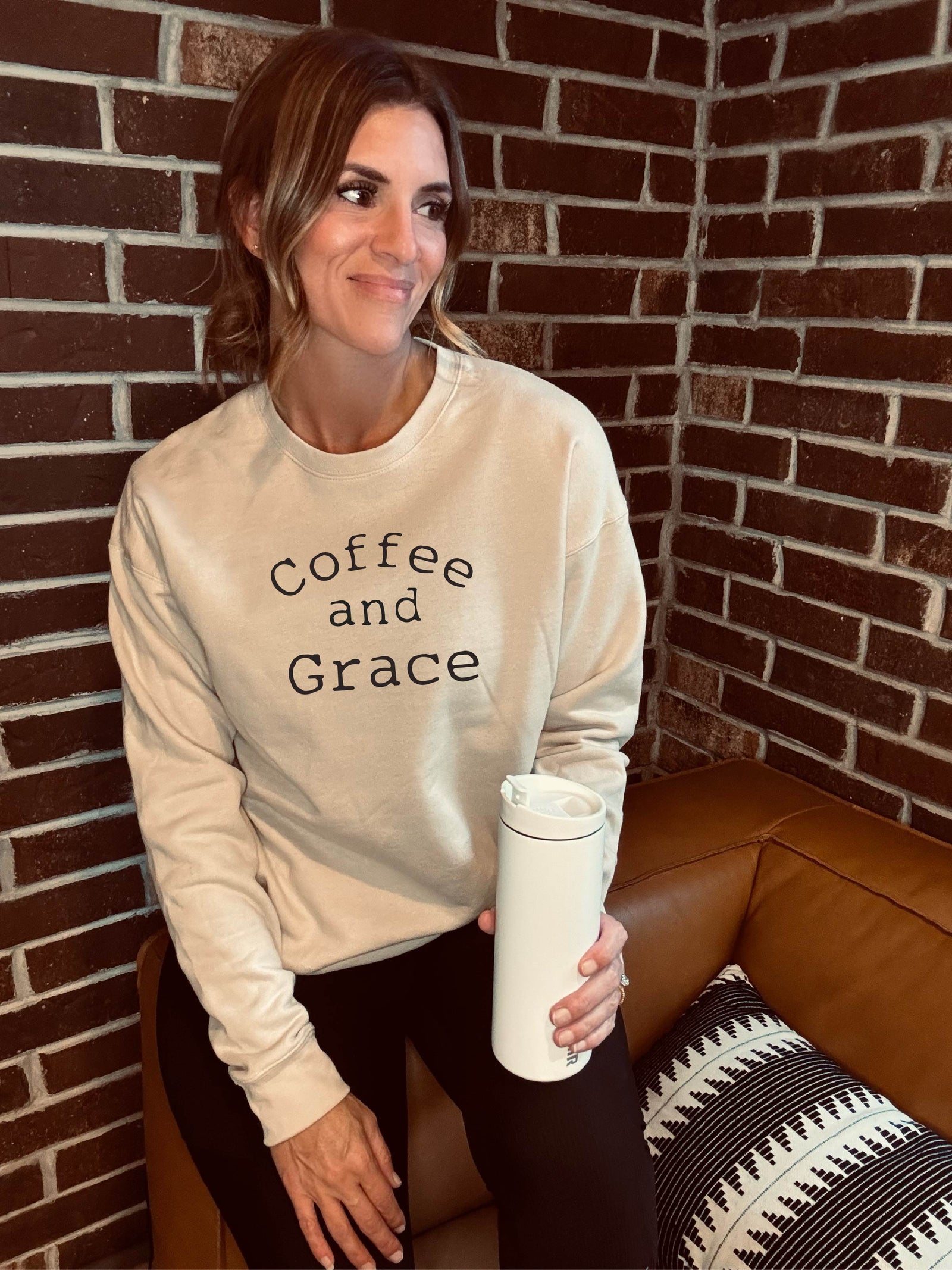 Coffee and grace fleece sweatshirt coffee Tultex fleece 340 