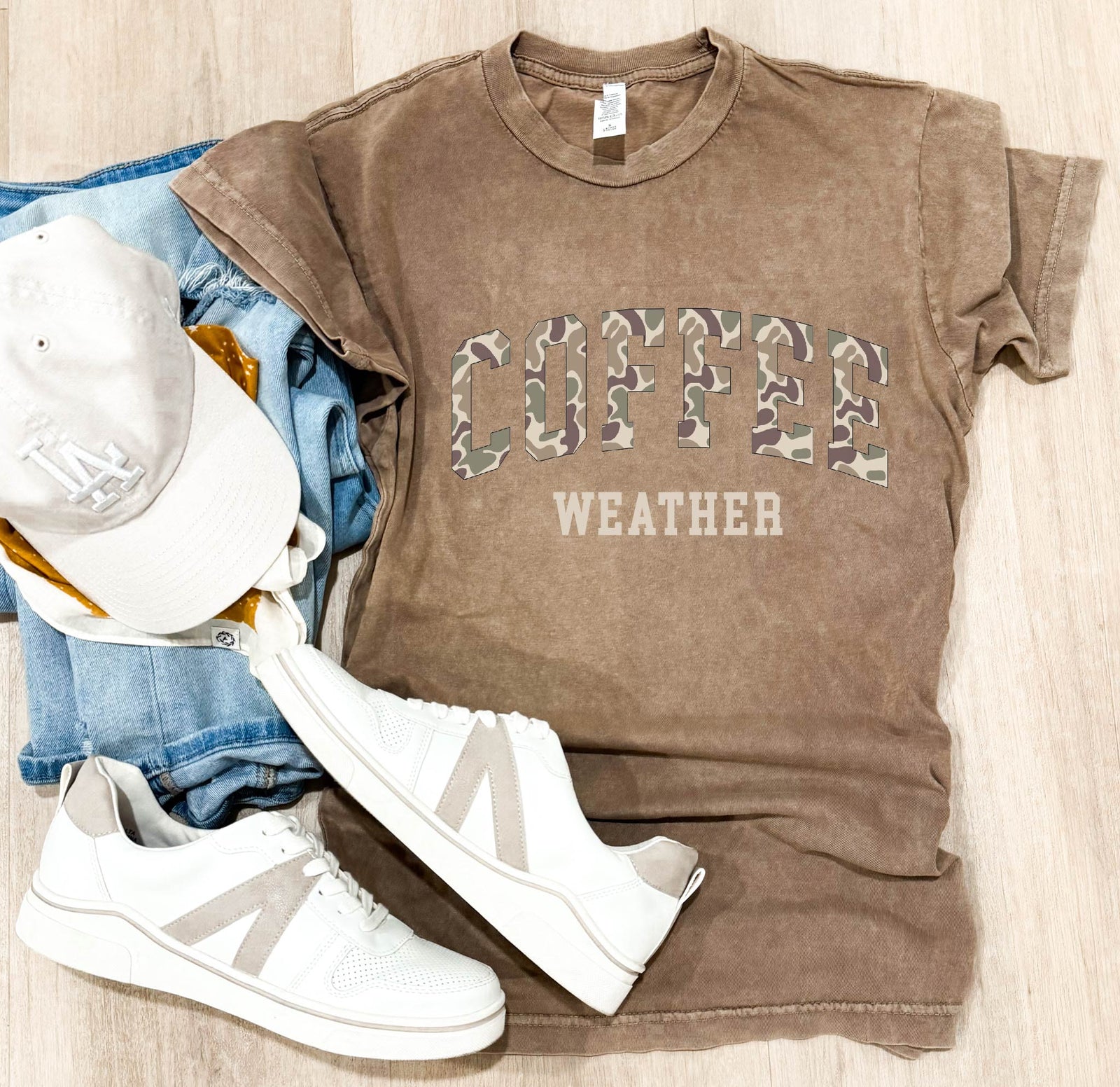 Coffee weather vintage wash tee coffee Lane Seven Vintage brown 