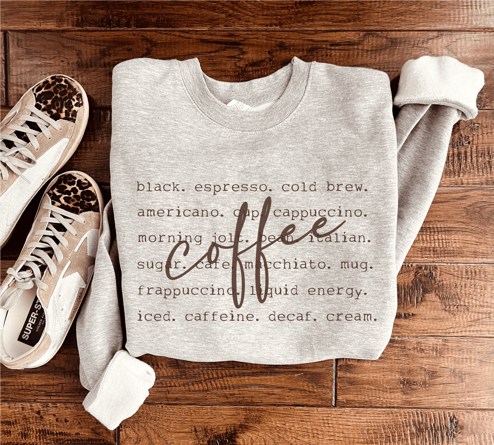 Coffee words sweatshirt words Gildan 18000 sweatshirt 