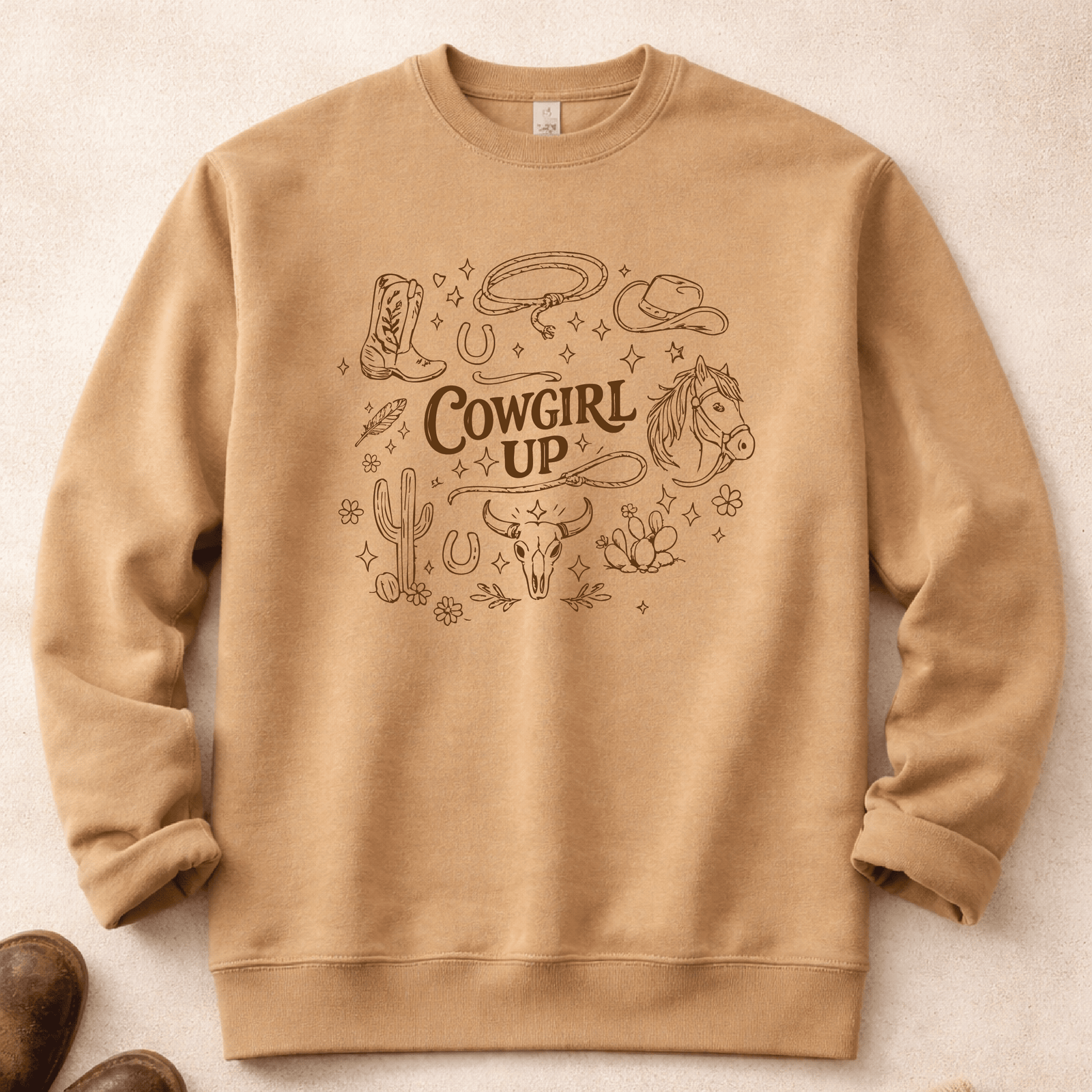 Cowgirl Up Sweatshirt Graphic Design Sweatshirt Independent Trading Company 