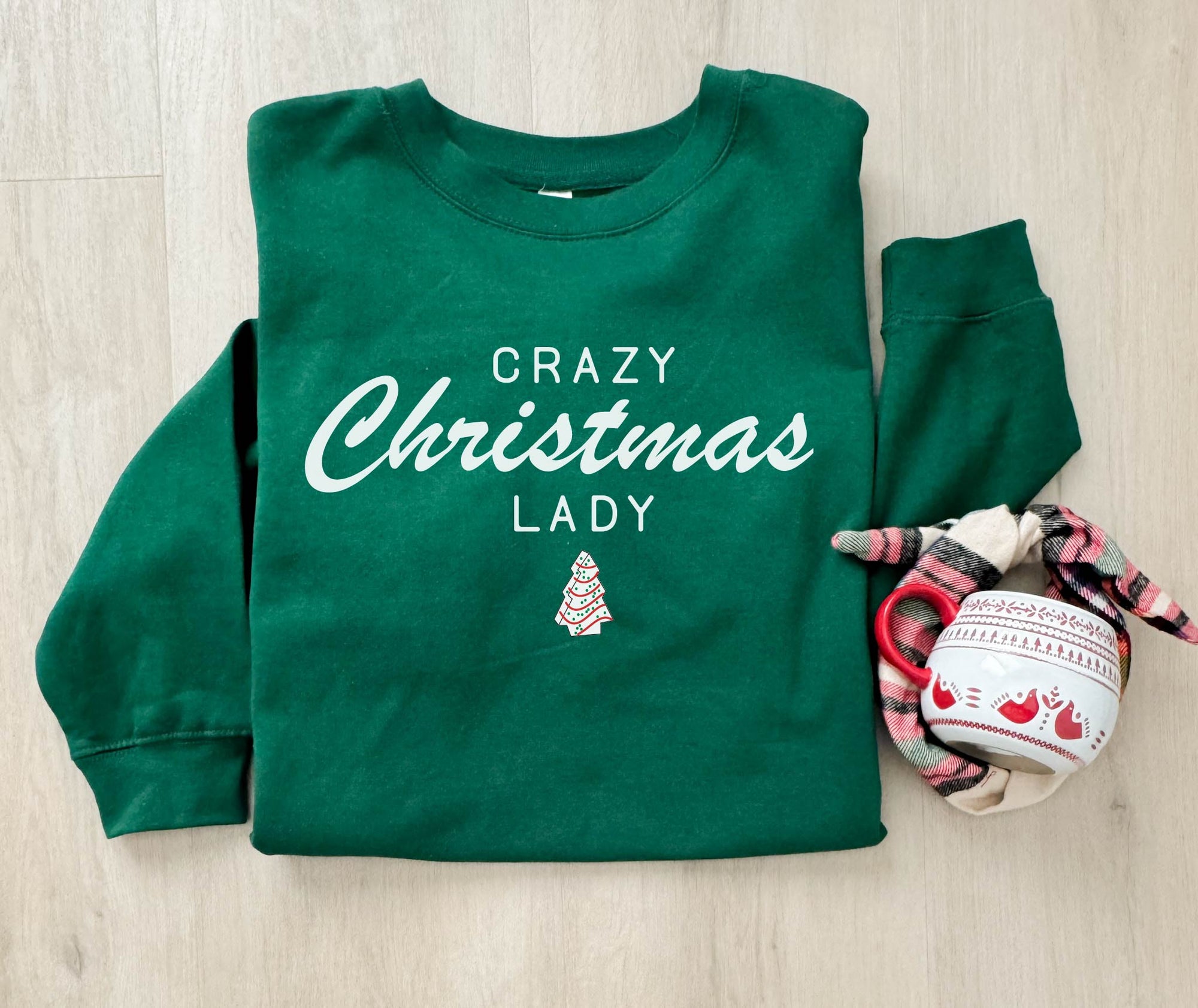 Crazy Christmas lady basic sweatshirt Words Gildan 18000 sweatshirt 