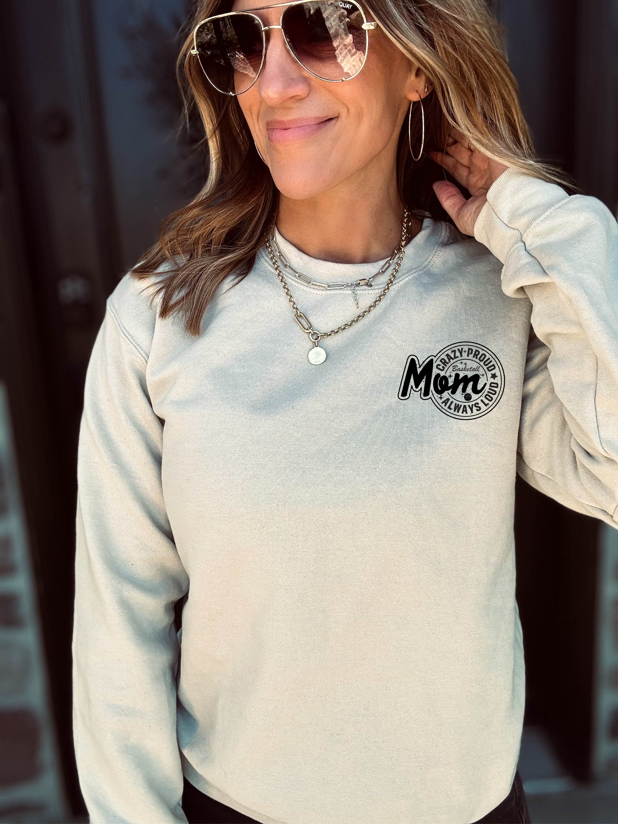 Crazy proud basketball mom basic sweatshirt Sports collection Gildan 18000 sweatshirt 