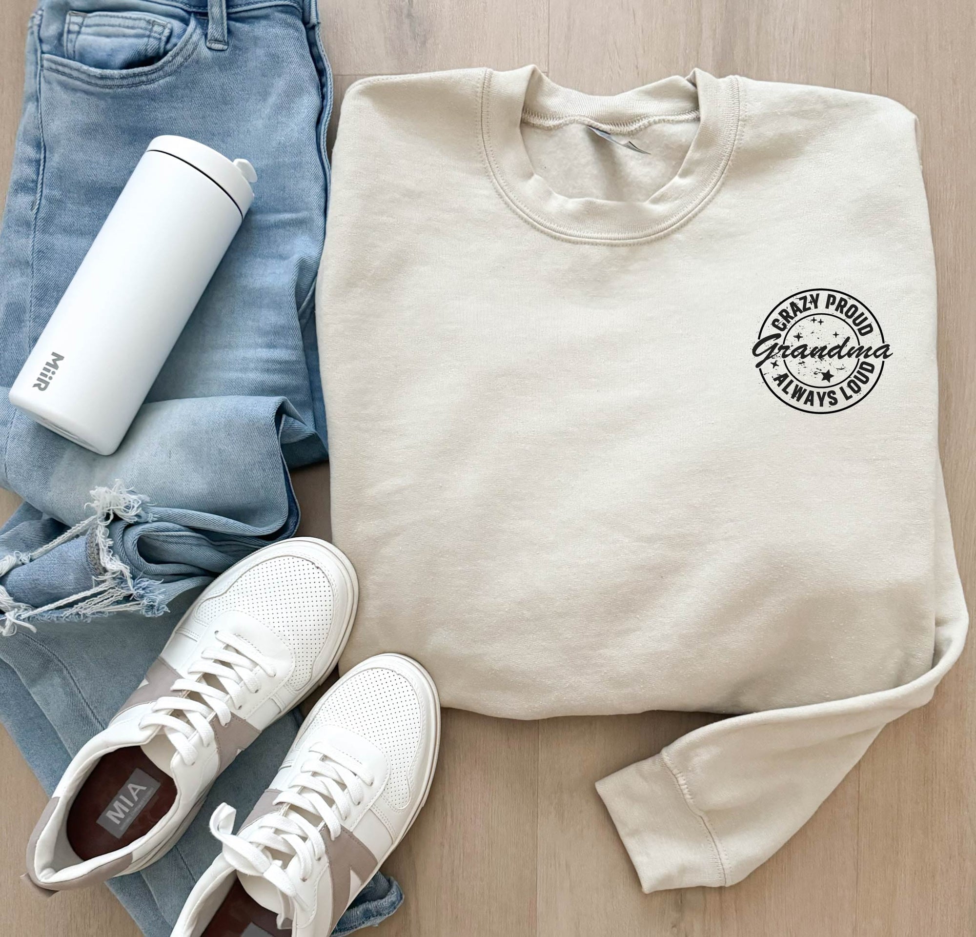 Crazy proud grandma basic sweatshirt Sports collection Gildan 18000 sweatshirt 