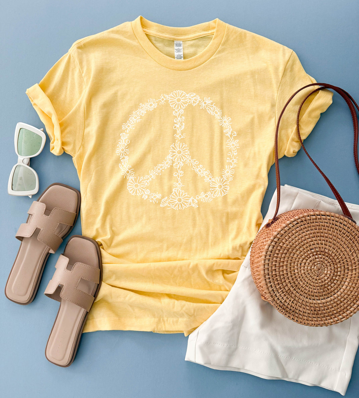 Daisy peace sign tee Spring Bella Canvas 3001 