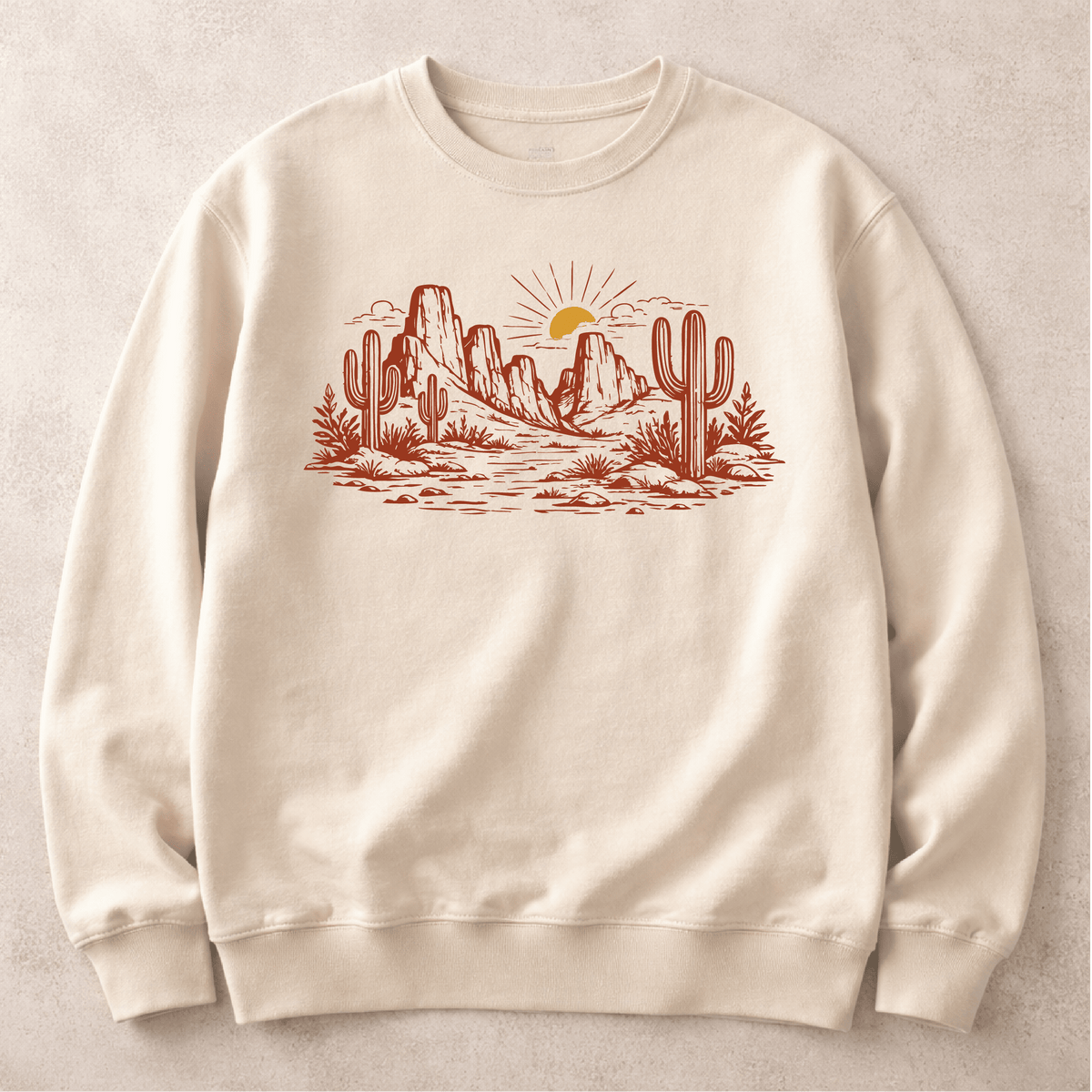 Desert Landscape Sweatshirt Graphic Design Sweatshirt Lane Seven 