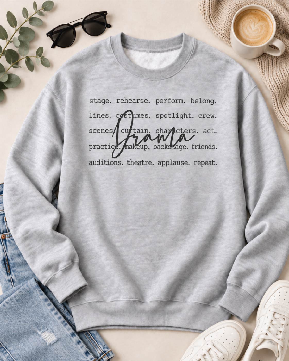Drama Words Sweatshirt words Gildan 18000 sweatshirt 
