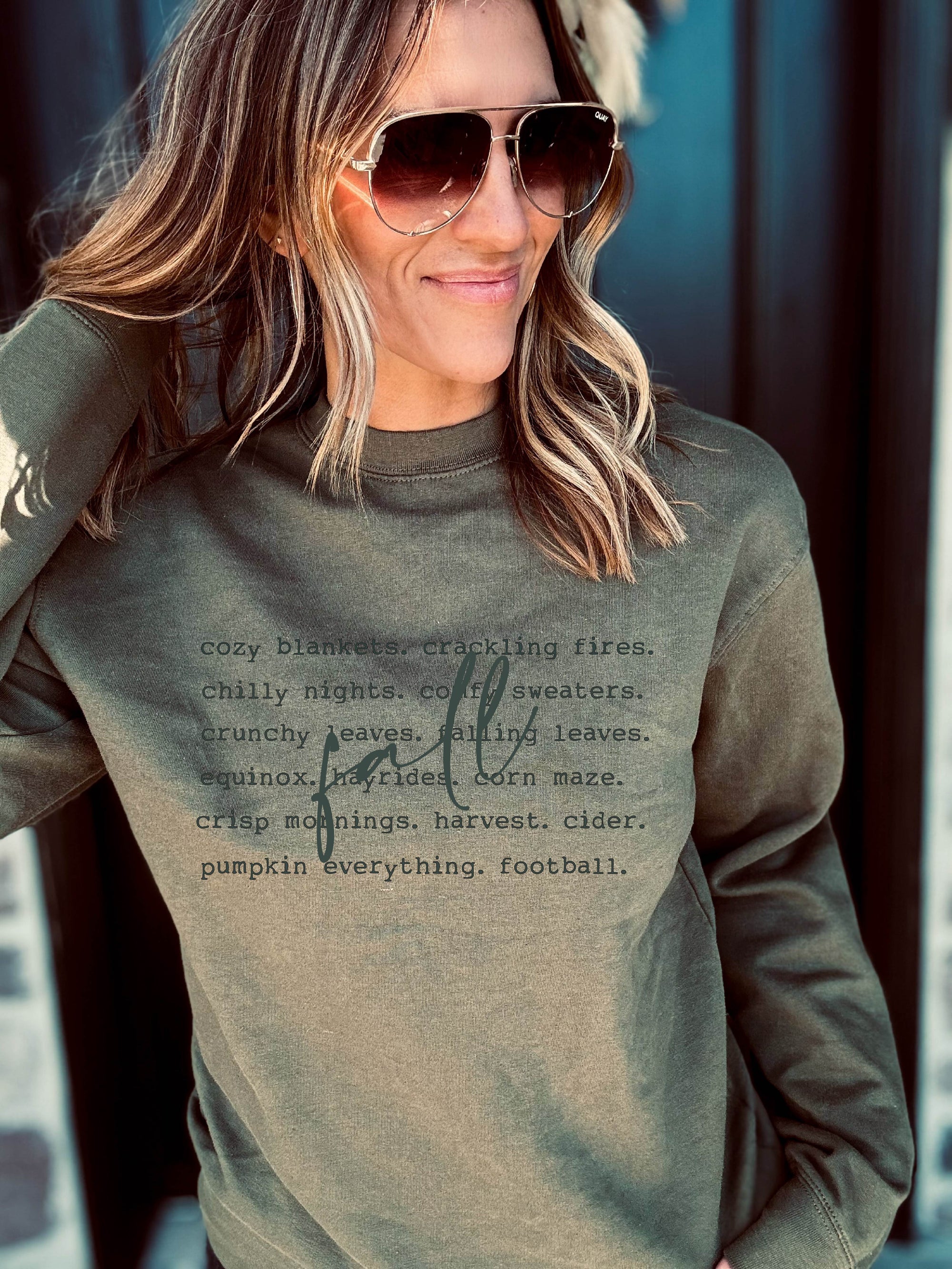 Fall words softstyle sweatshirt Words Gildan SF000 